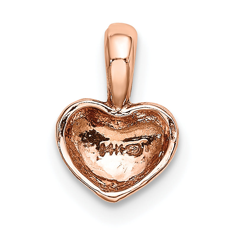 14K Rose Gold Polished Domed Heart Charm