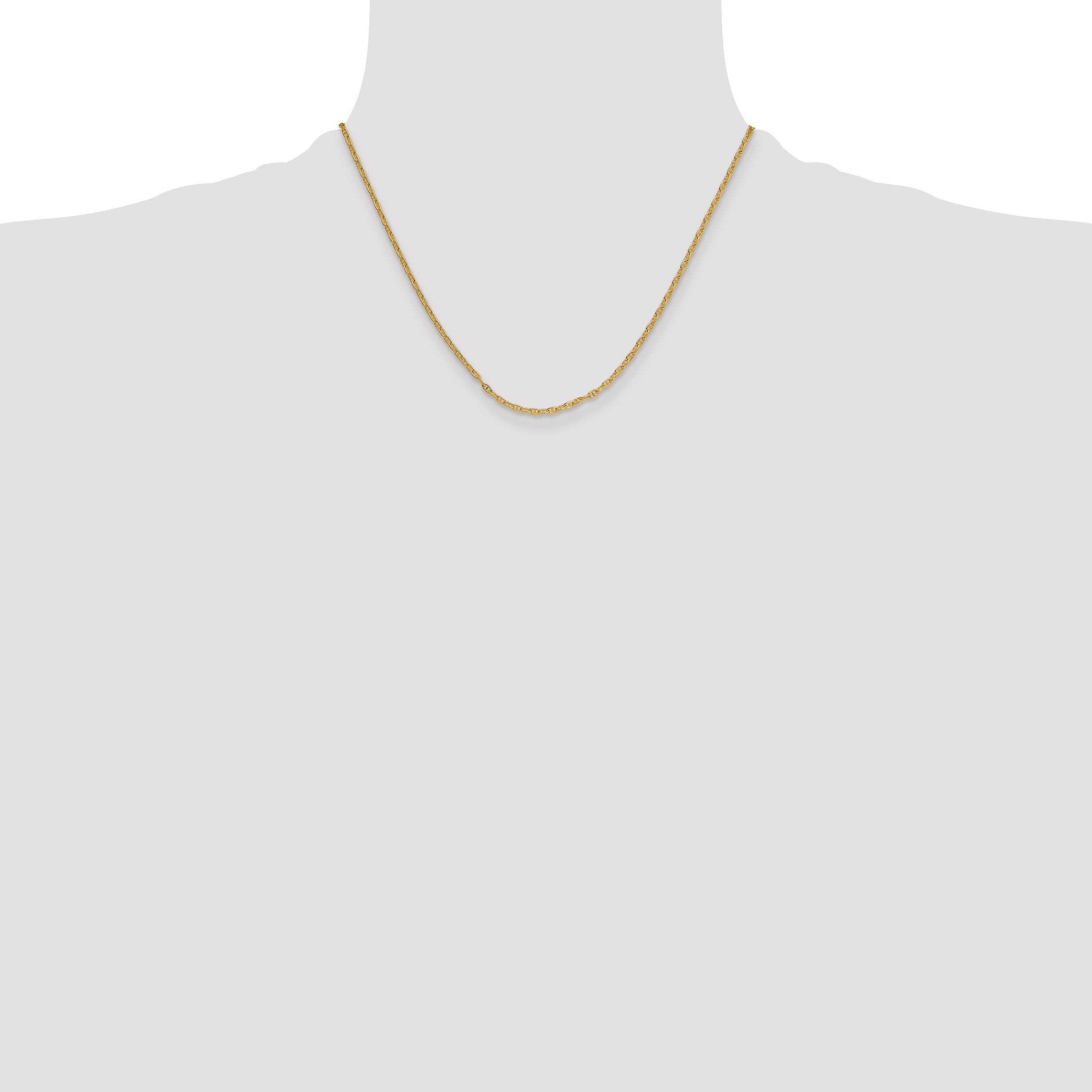 18.00 Inch 14K 2.35mm Mariners Link Chain Necklace