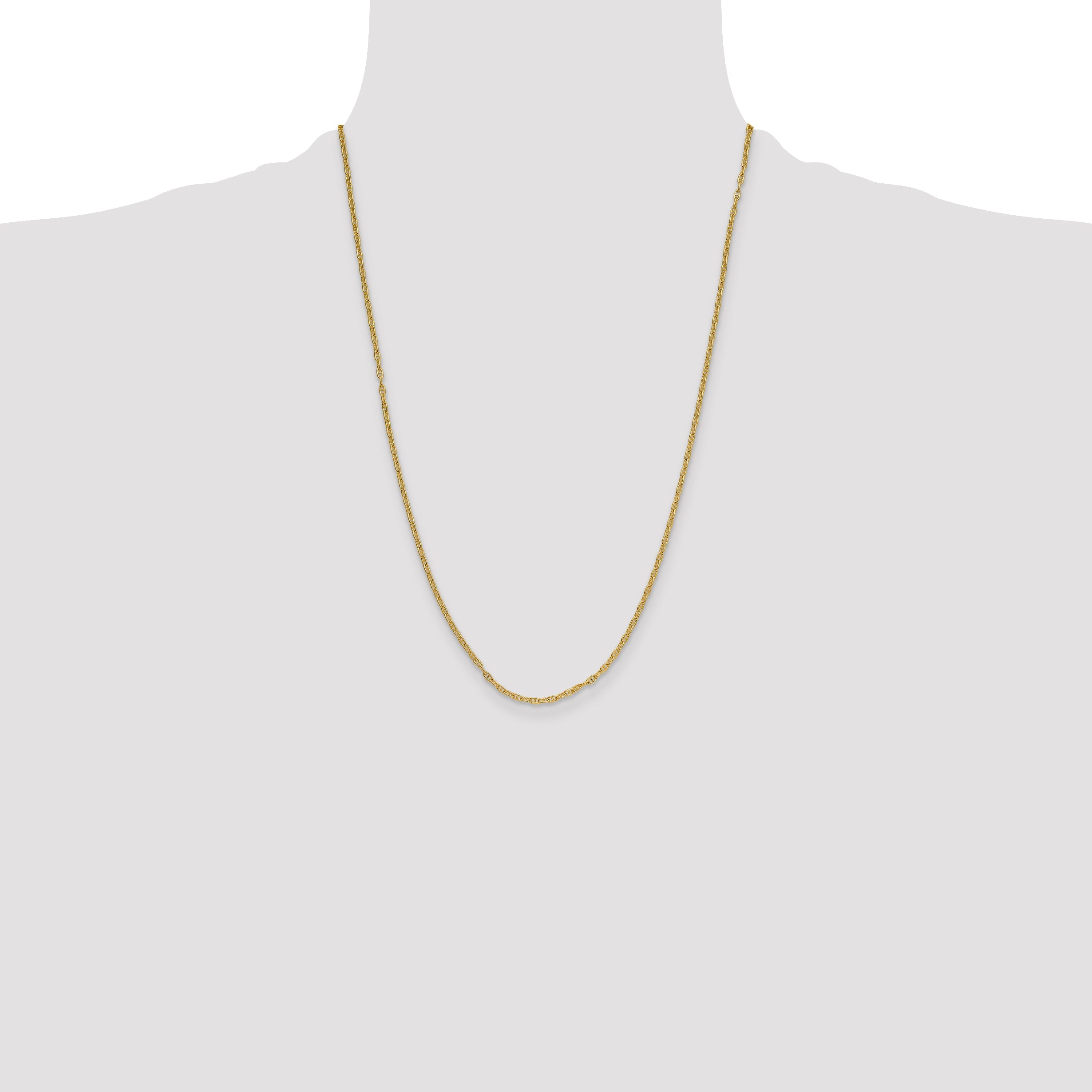 24.00 Inch 14K 2.35mm Mariners Link Chain Necklace
