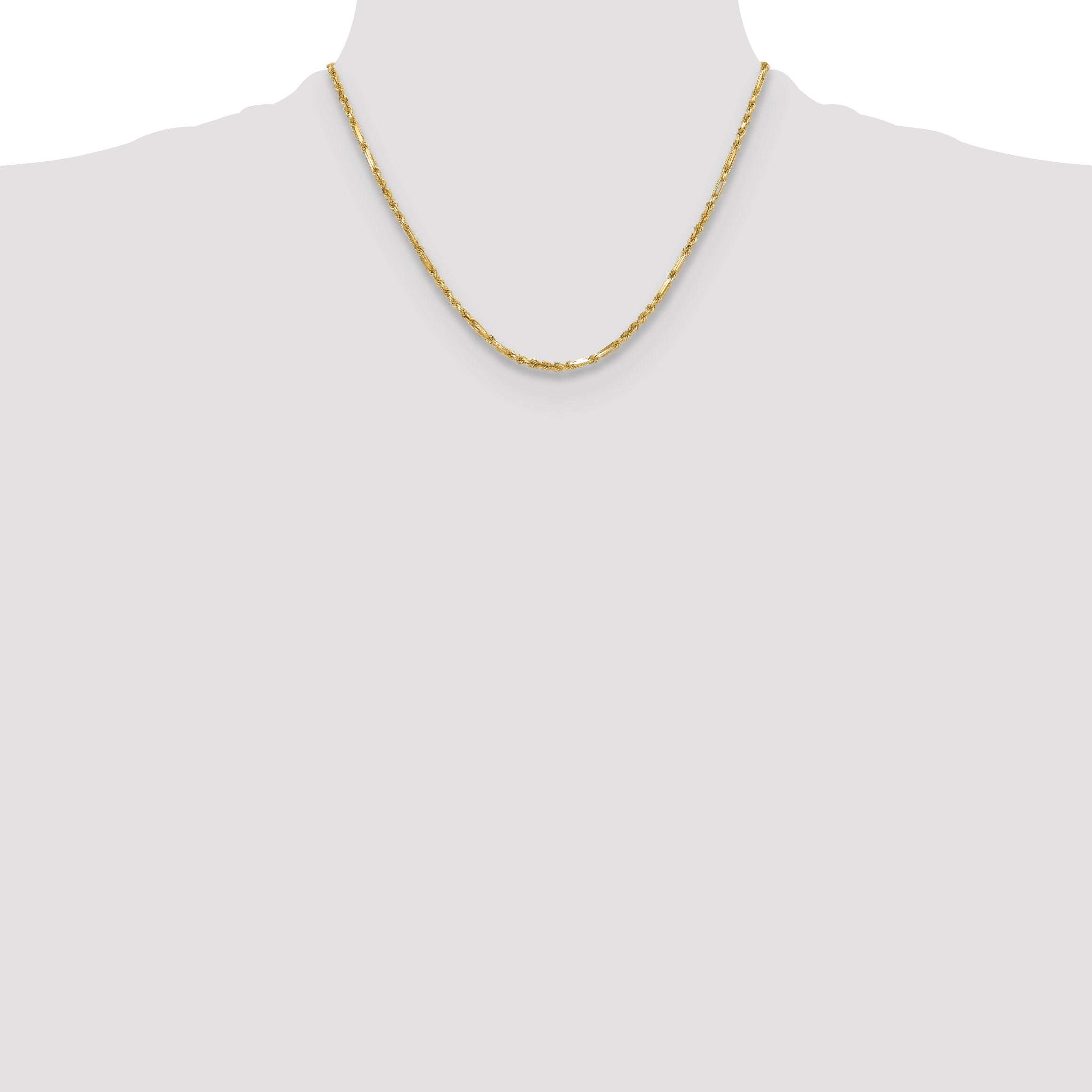 18 Inch 14K 2.75mm D/C Milano Rope Chain Necklace