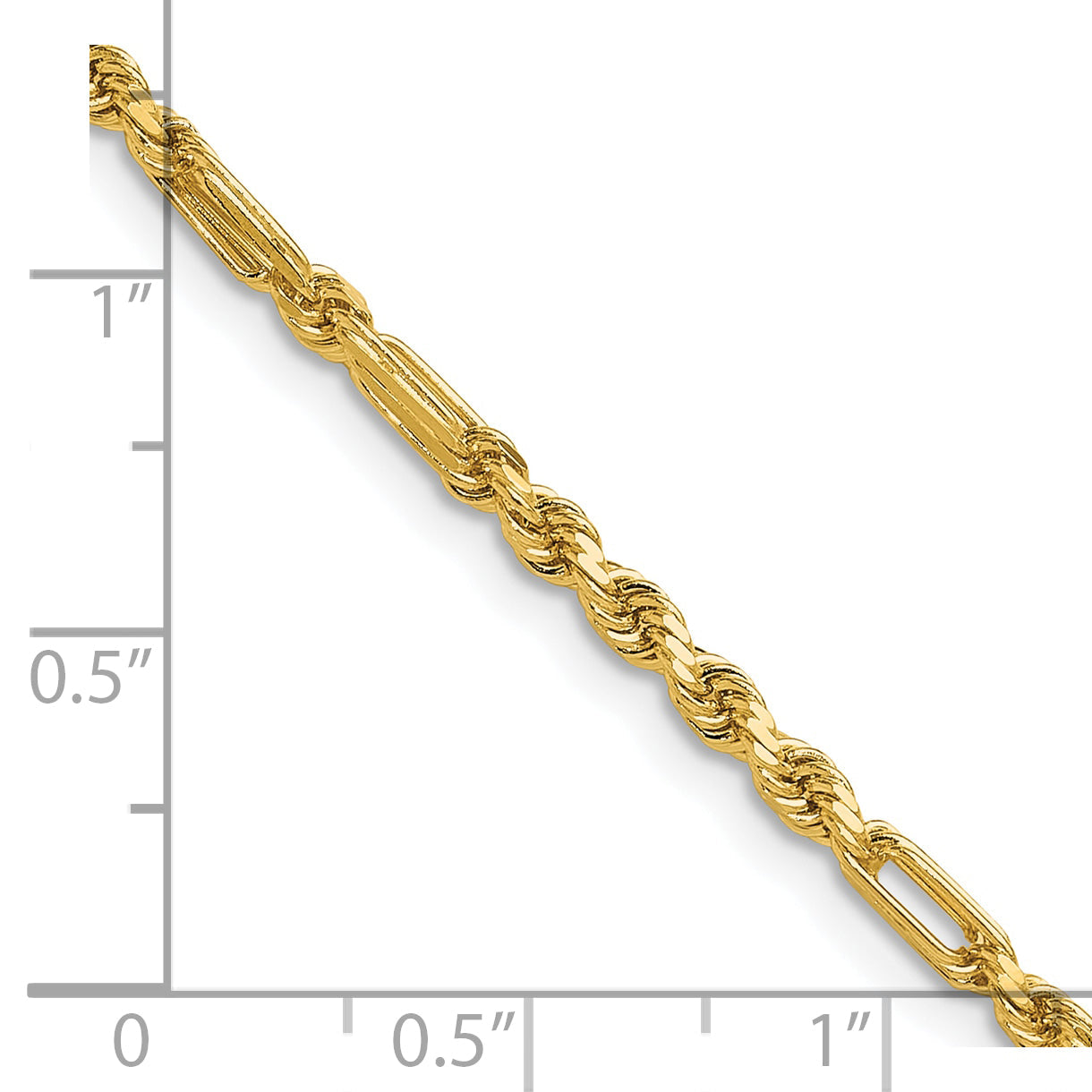 8 Inch 14K 2.75mm D/C Milano Rope Chain Bracelet