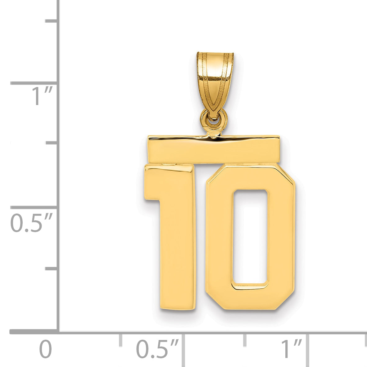 10K Yellow Gold Medium Polished Number 10 Charm