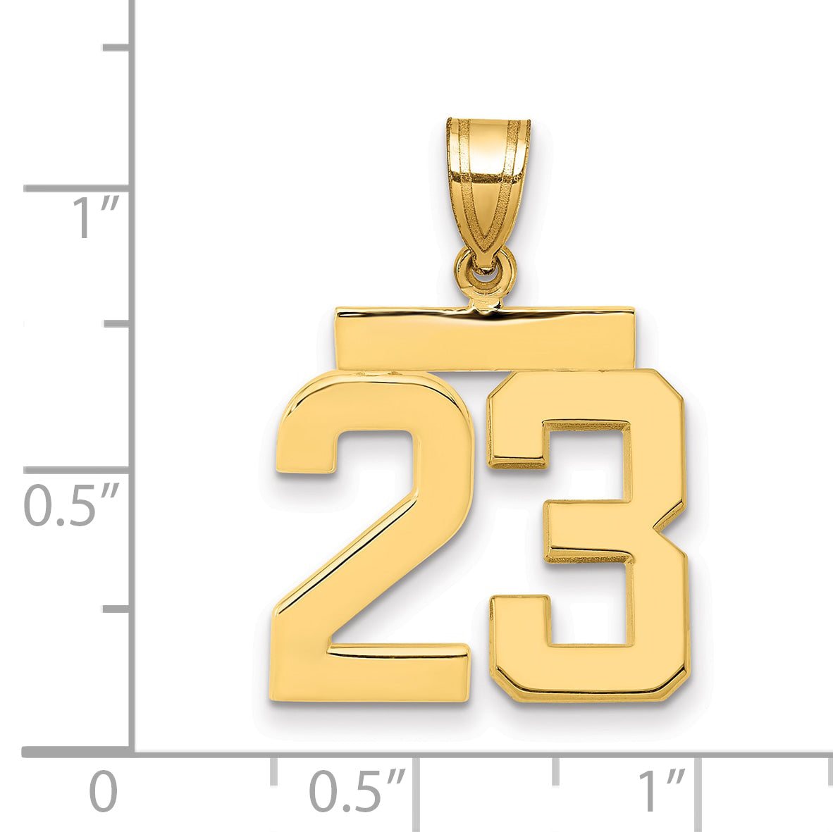 10K Yellow Gold Medium Polished Number 23 Charm