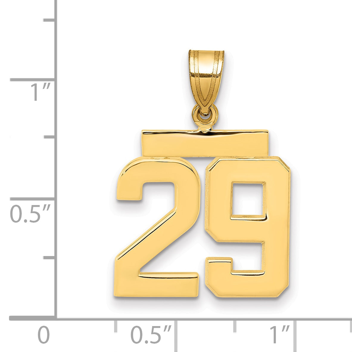 10K Yellow Gold Medium Polished Number 29 Charm