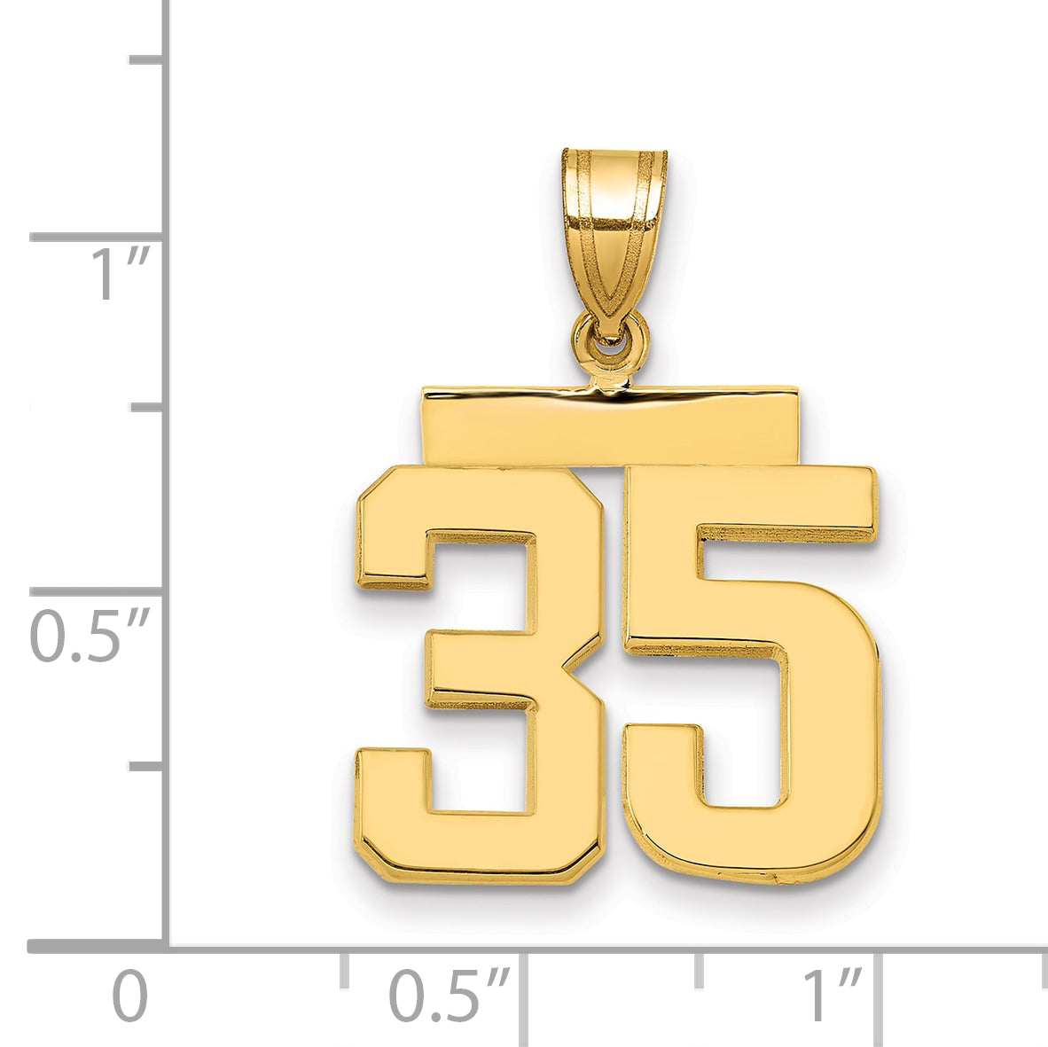 10K Yellow Gold Medium Polished Number 35 Charm