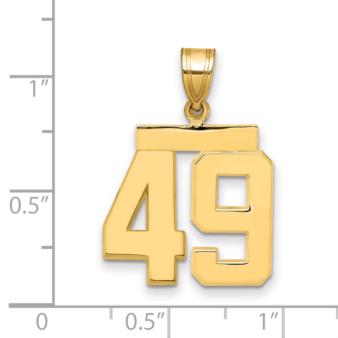 10K Yellow Gold Medium Polished Number 49 Charm