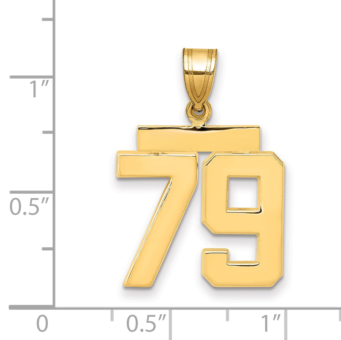10K Yellow Gold Medium Polished Number 79 Charm
