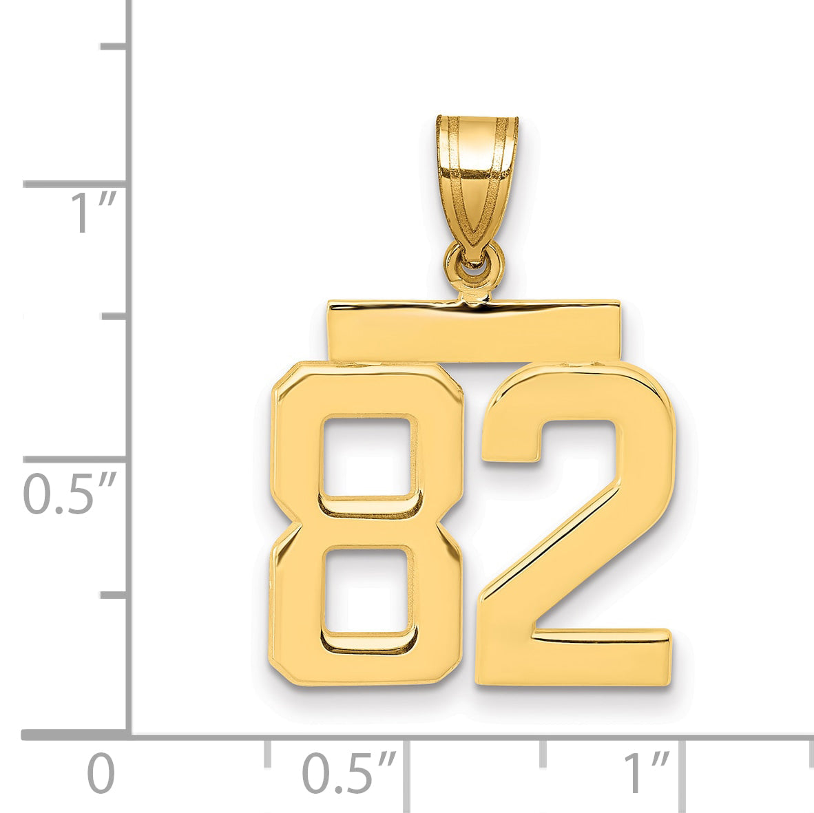 10K Yellow Gold Medium Polished Number 82 Charm