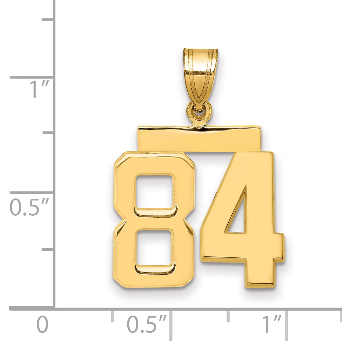 10K Yellow Gold Medium Polished Number 84 Charm