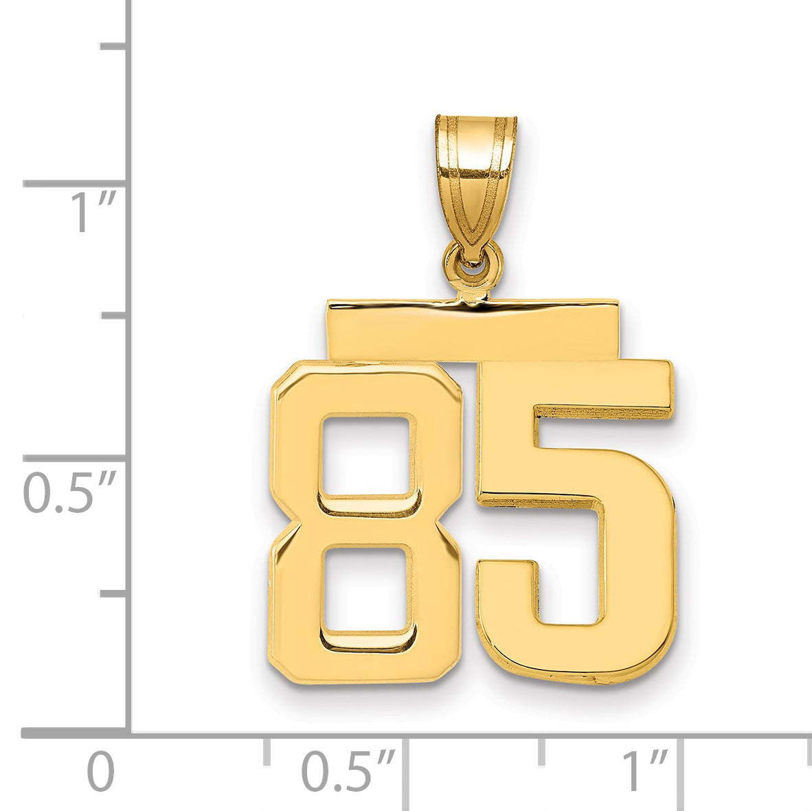 10K Yellow Gold Medium Polished Number 85 Charm