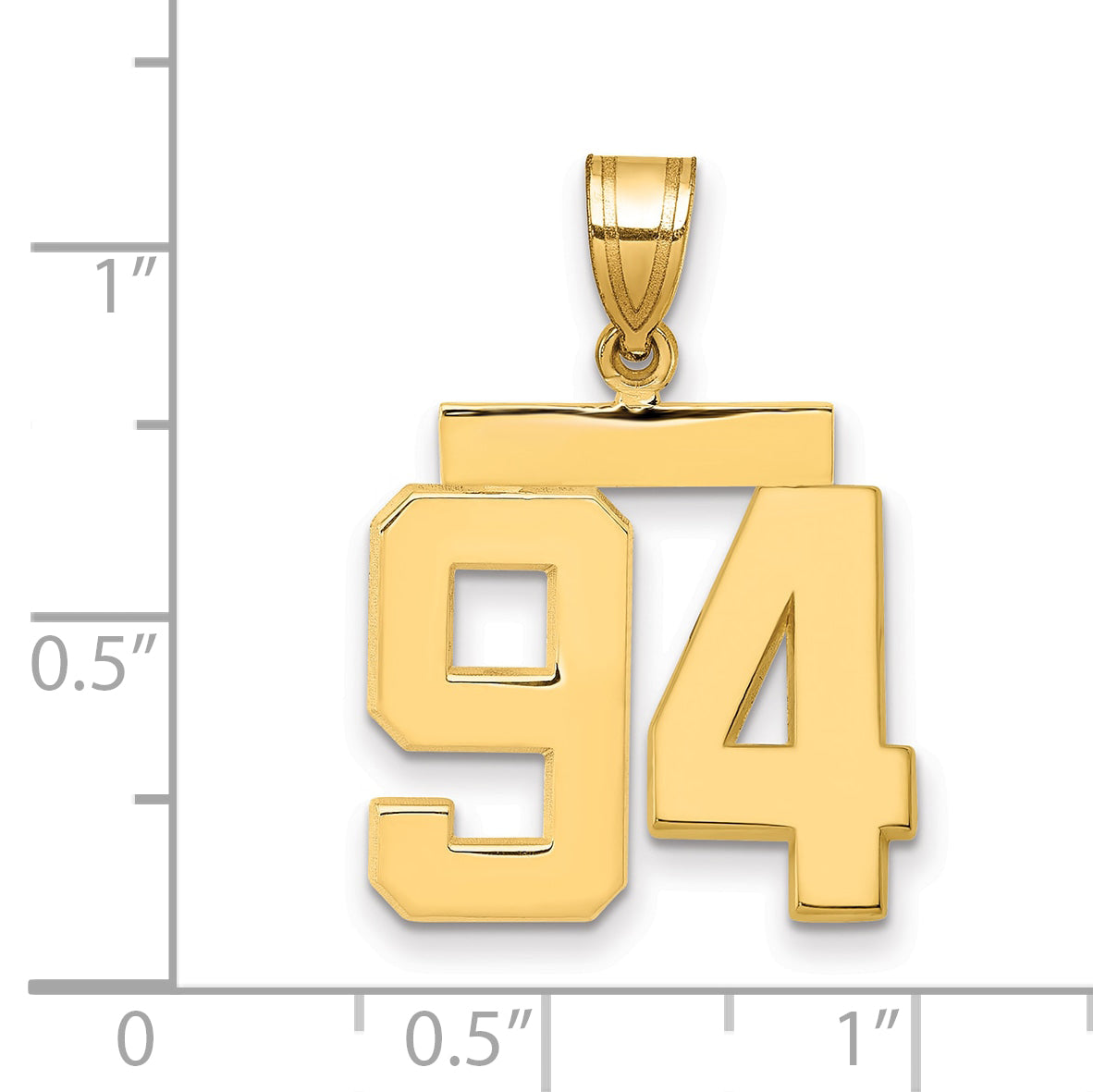 10K Yellow Gold Medium Polished Number 94 Charm