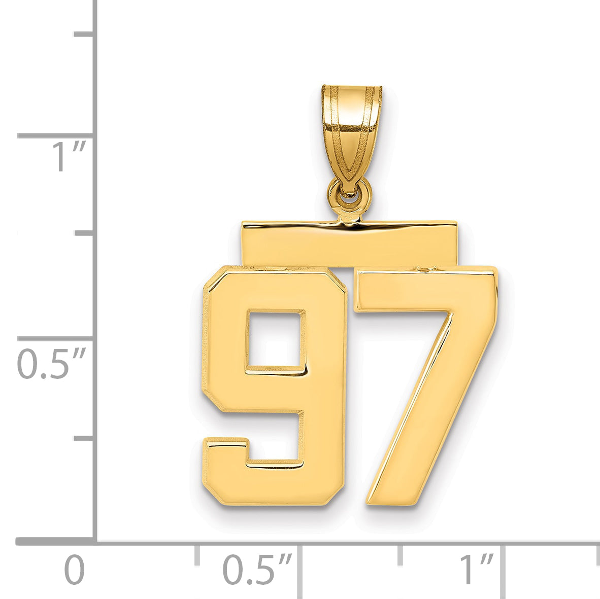 10K Yellow Gold Medium Polished Number 97 Charm
