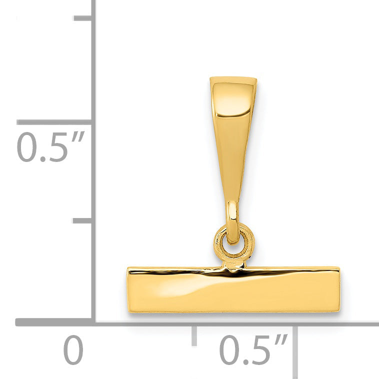 14K Yellow Gold 14Ky Casted Medium Polished Top Charm