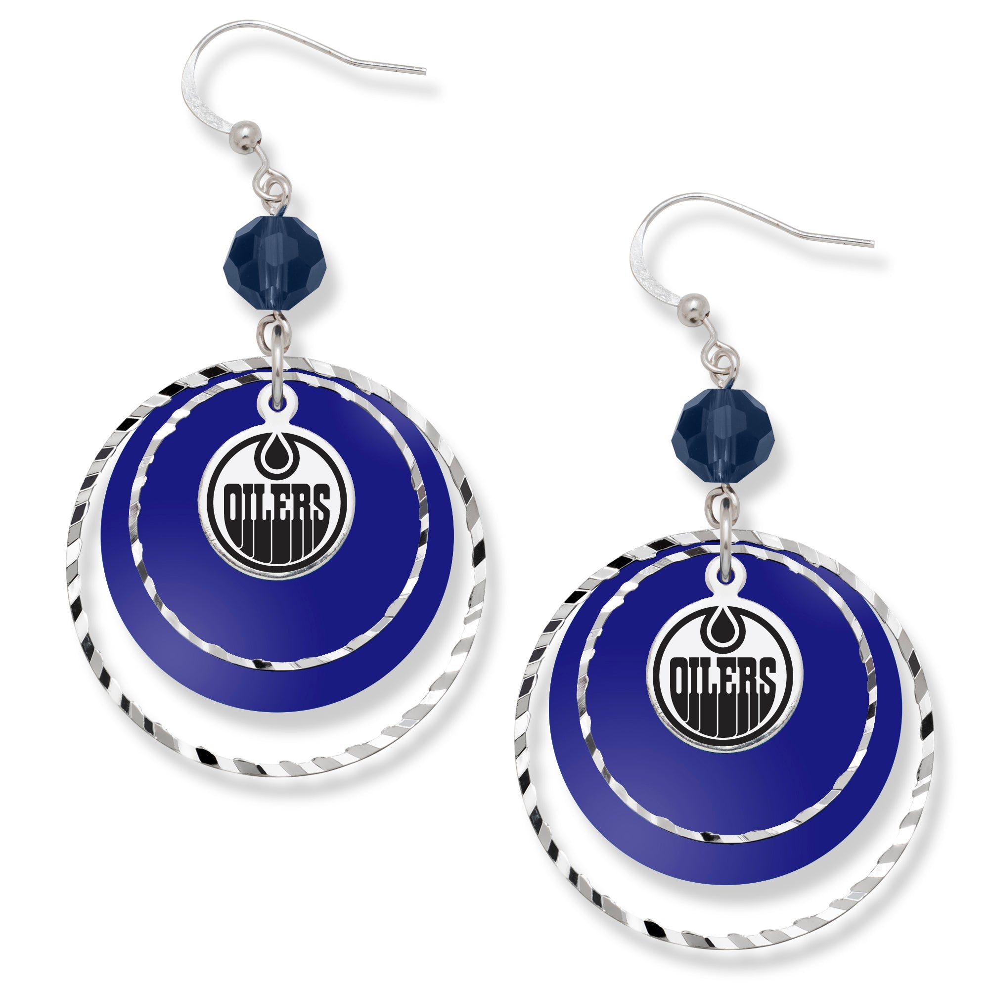 Brass/White Edmonton Oilers Game Day Earrings