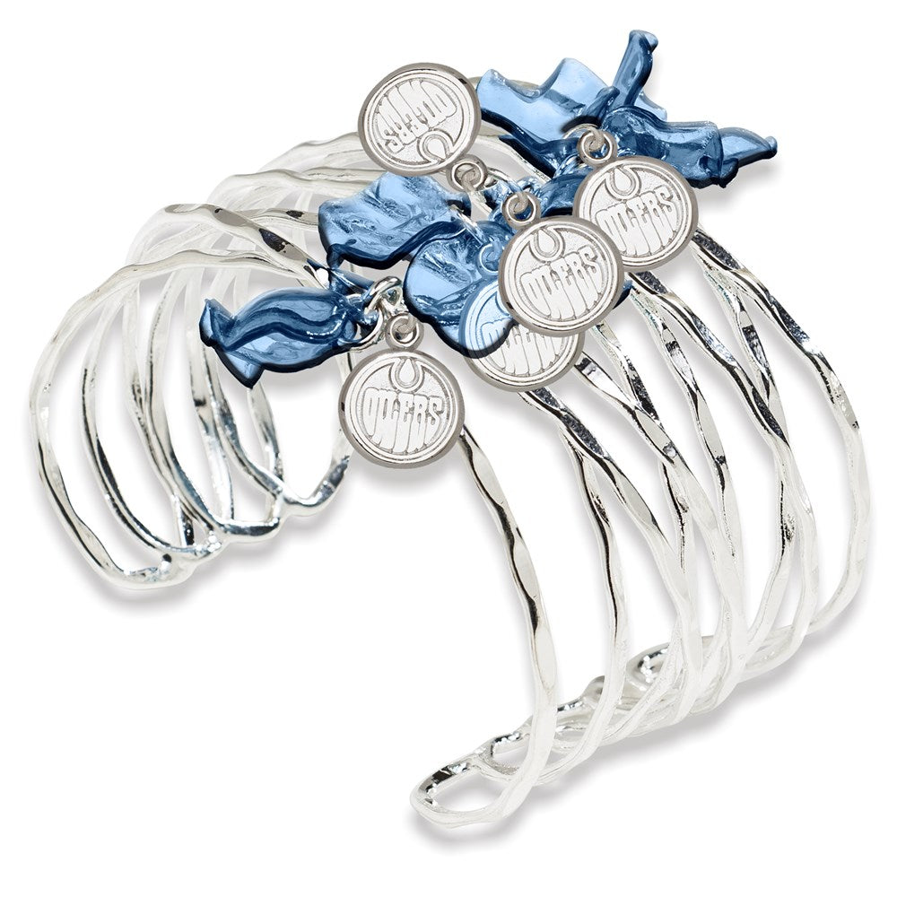 Brass/White Edmonton Oilers Celebration Cuff Bracelet
