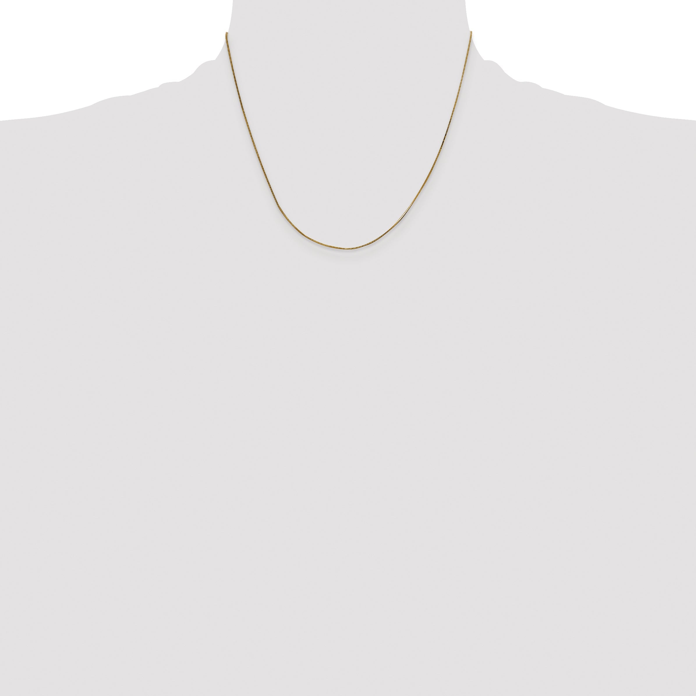 14K Yellow Gold 18 Inch .5mm Octagonal Snake With Lobster Clasp Chain Necklace