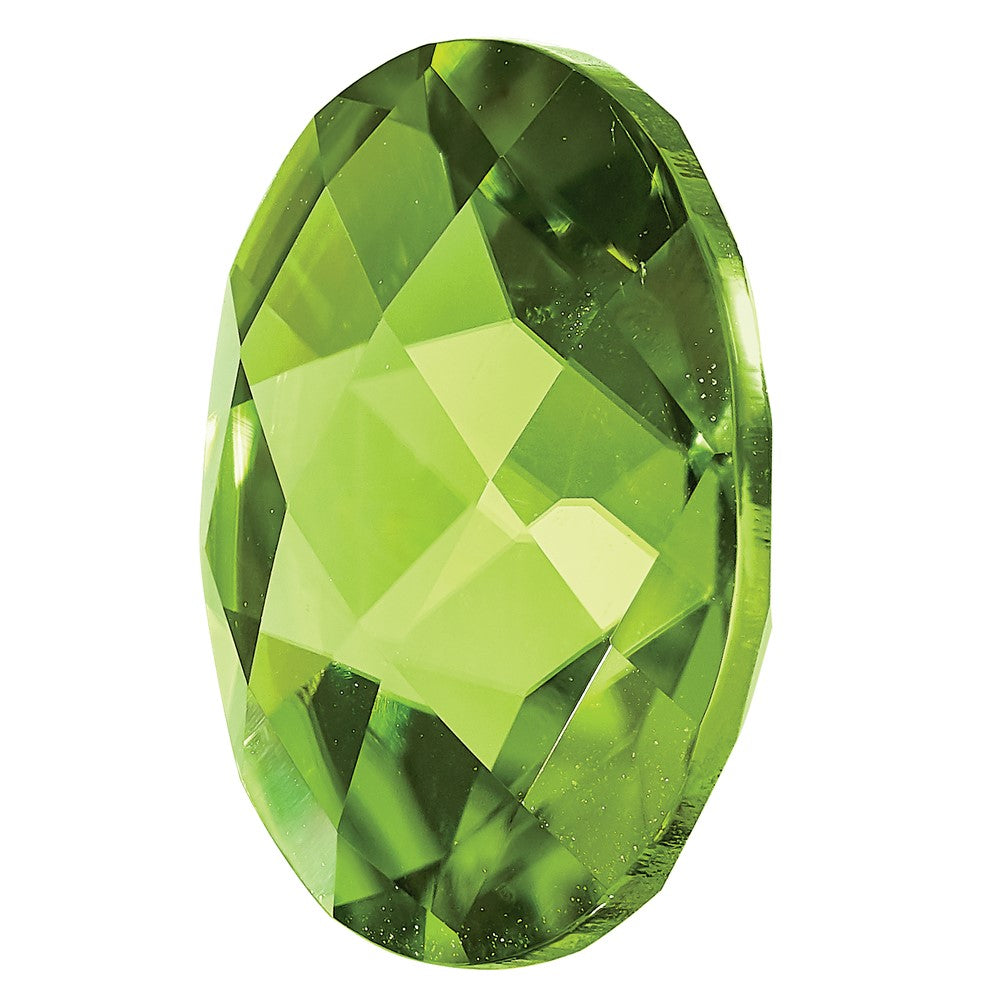 Gemstone Peridot Aa Quality 9X7mm Oval Checkerboard