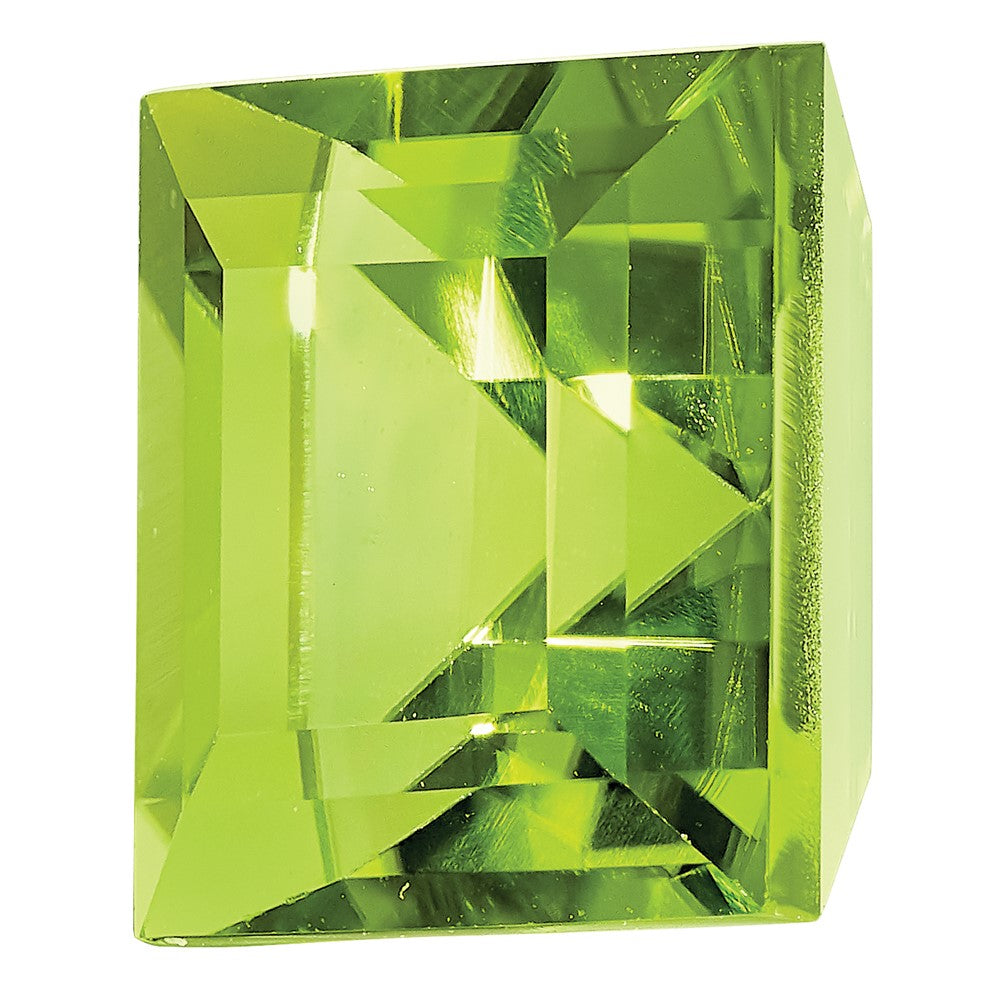 Gemstone Peridot Aa Quality 7mm Square Step-Cut