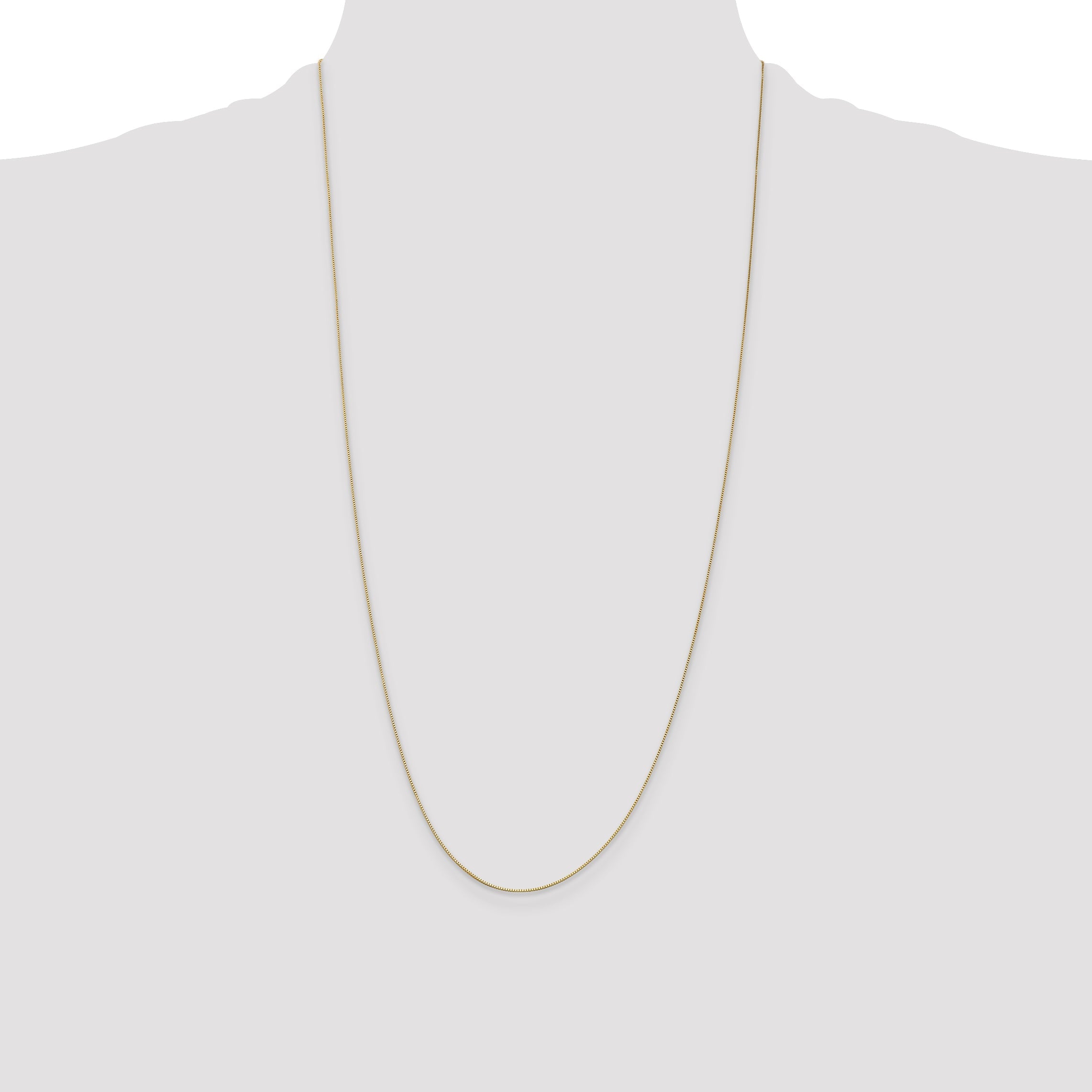 14K Yellow Gold 28 Inch .5mm Box With Spring Ring Clasp Chain Necklace