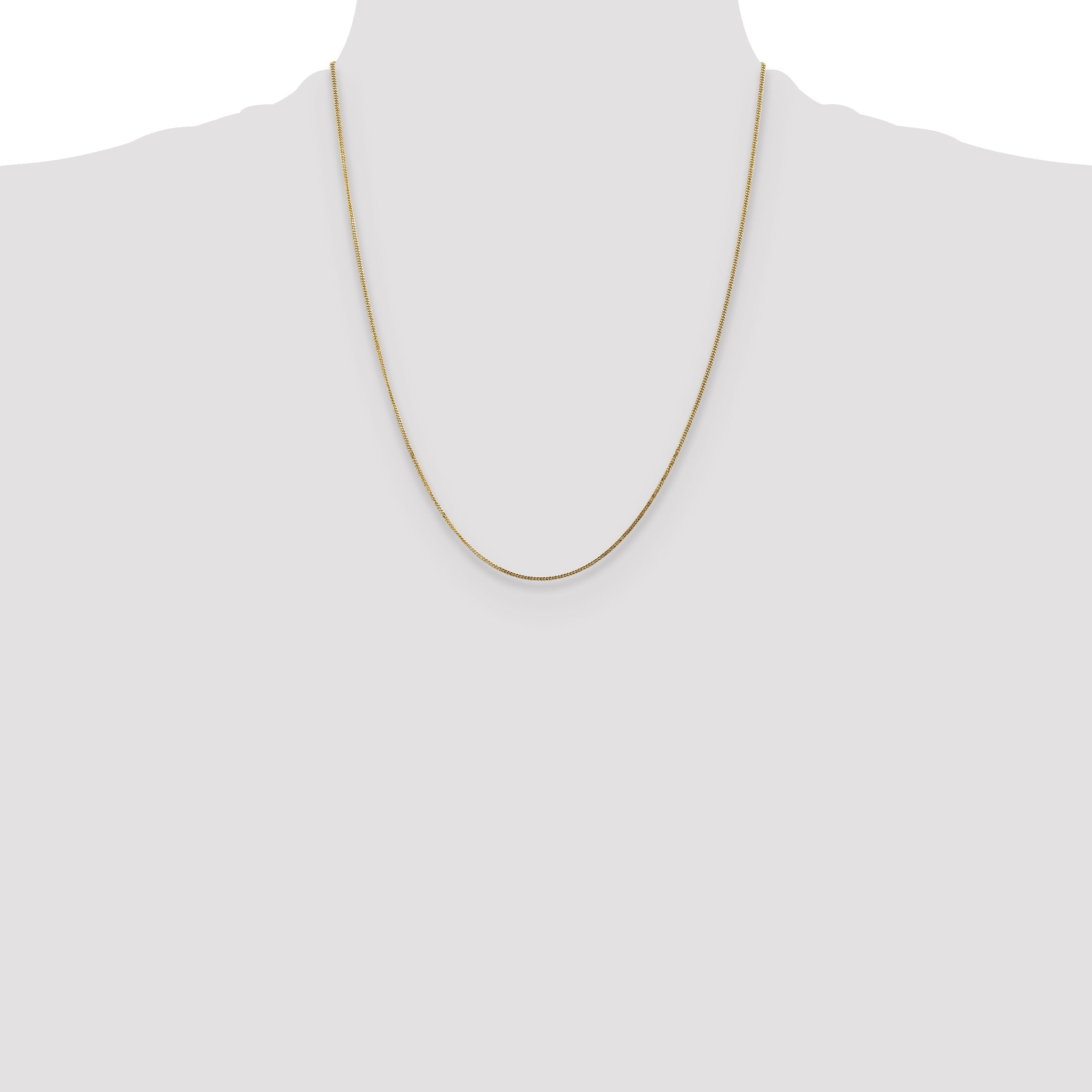 22 Inch 14K 1.3mm Curb Pendant Chain Necklace