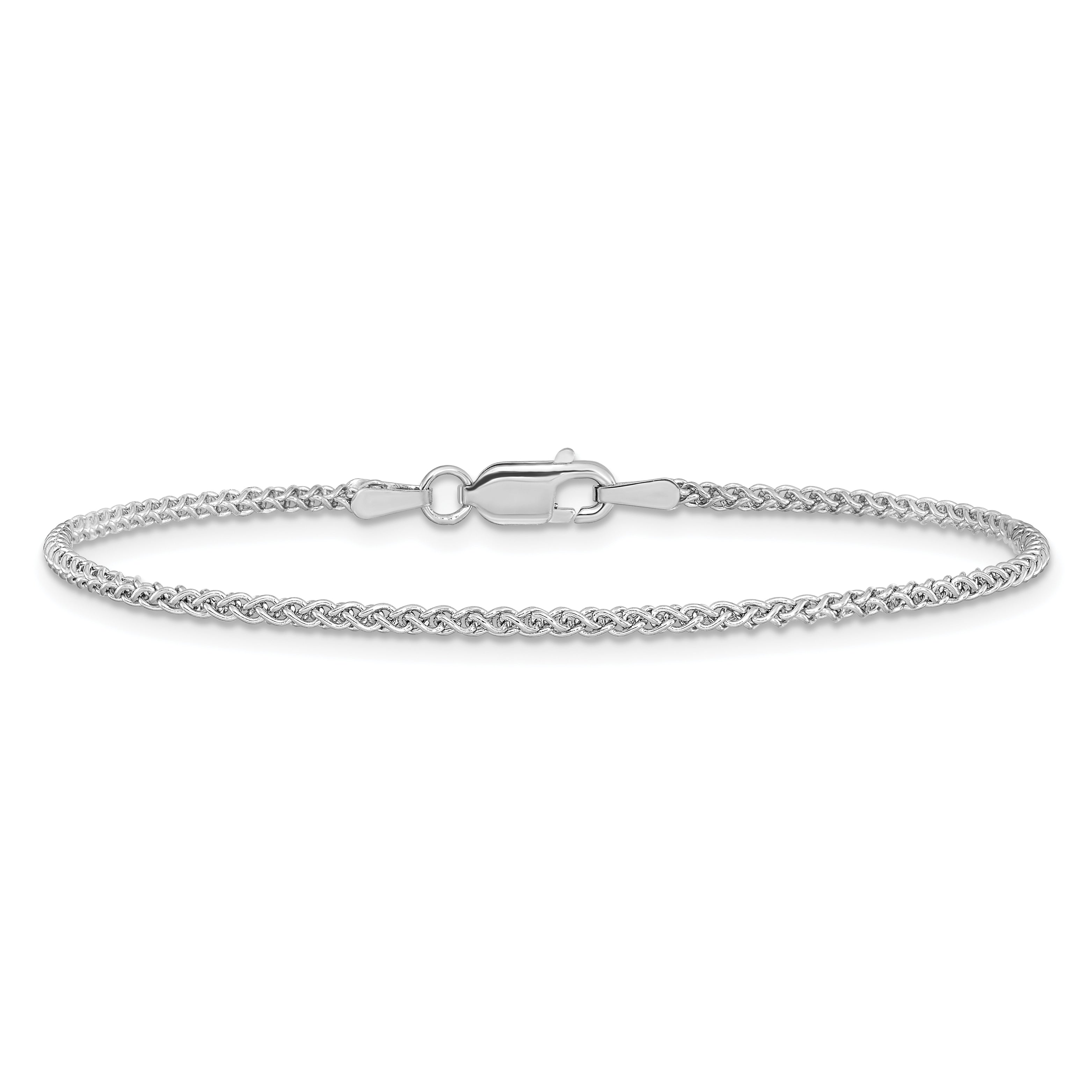 14K White Gold 8 Inch 1.7mm Spiga With Lobster Clasp Bracelet