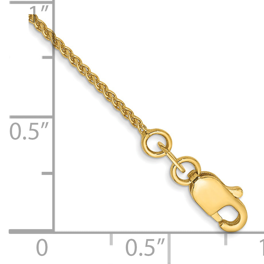 14K Yellow Gold 9 Inch 1.05mm Spiga With Lobster Clasp Anklet