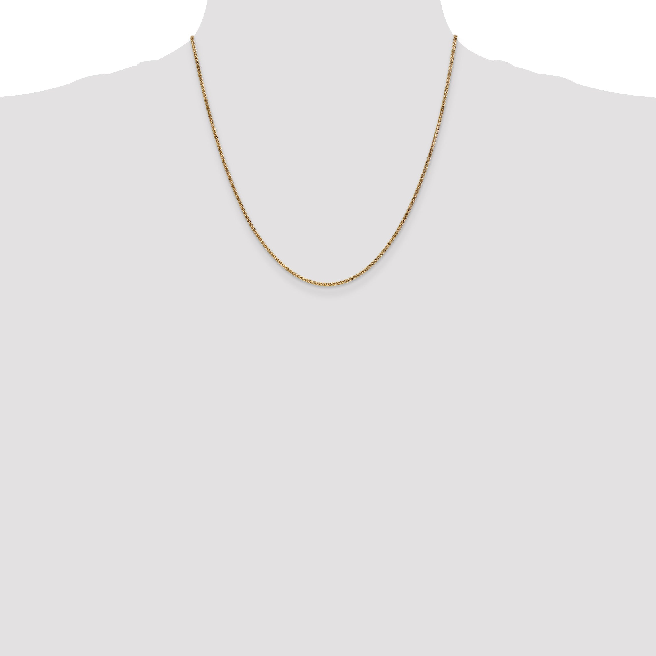14K Yellow Gold 20 Inch 1.7mm Spiga With Lobster Clasp Chain Necklace