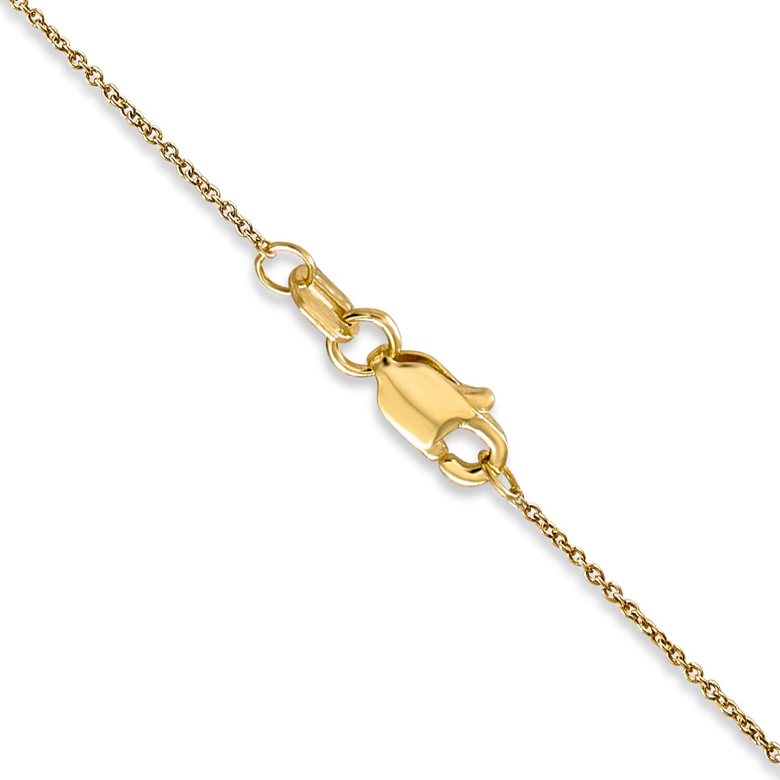 14K Yellow Gold 13 Inch .75mm Cable With Spring Ring Clasp Pendant Chain Necklace
