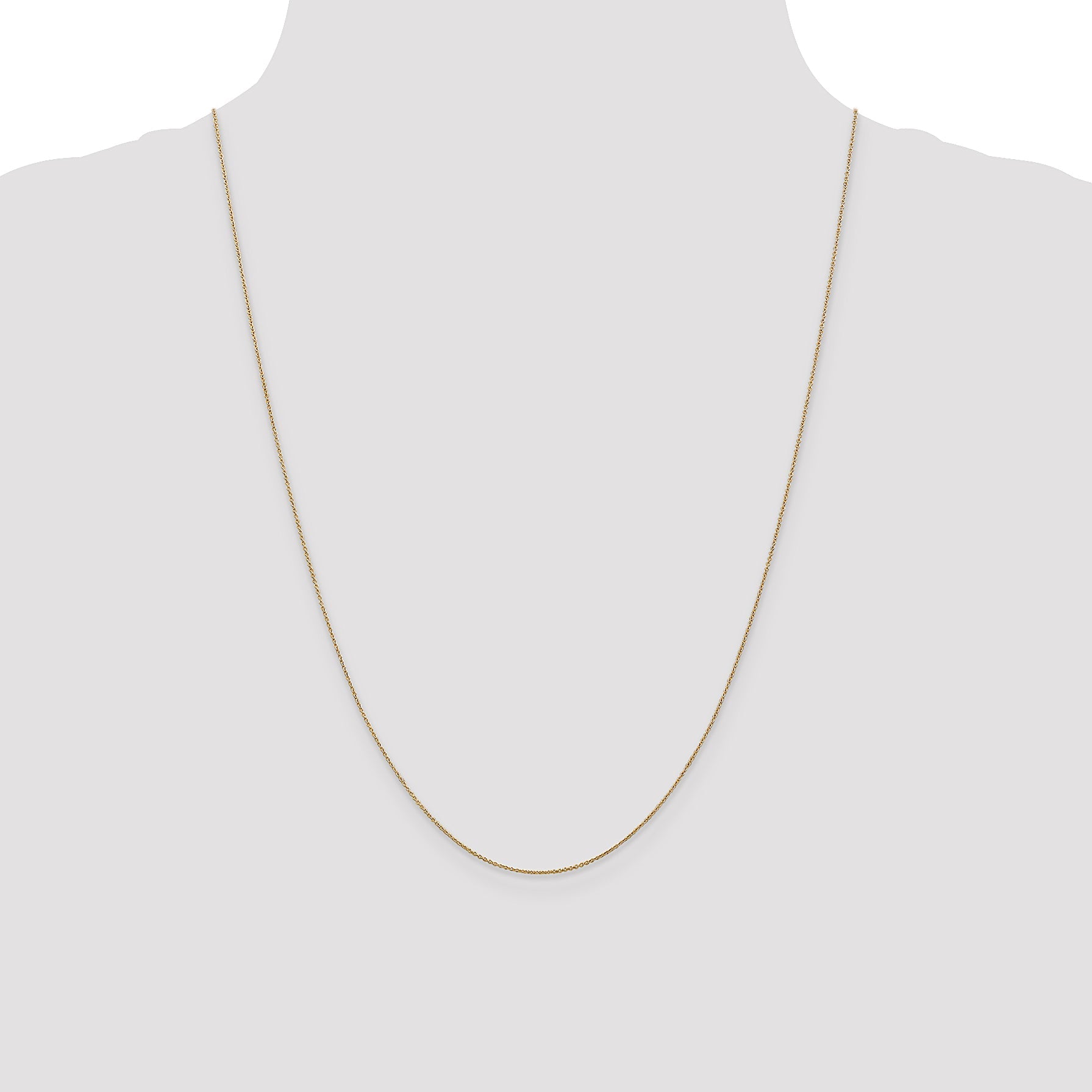 14K Yellow Gold 24 Inch .75mm Cable With Spring Ring Clasp Pendant Chain Necklace