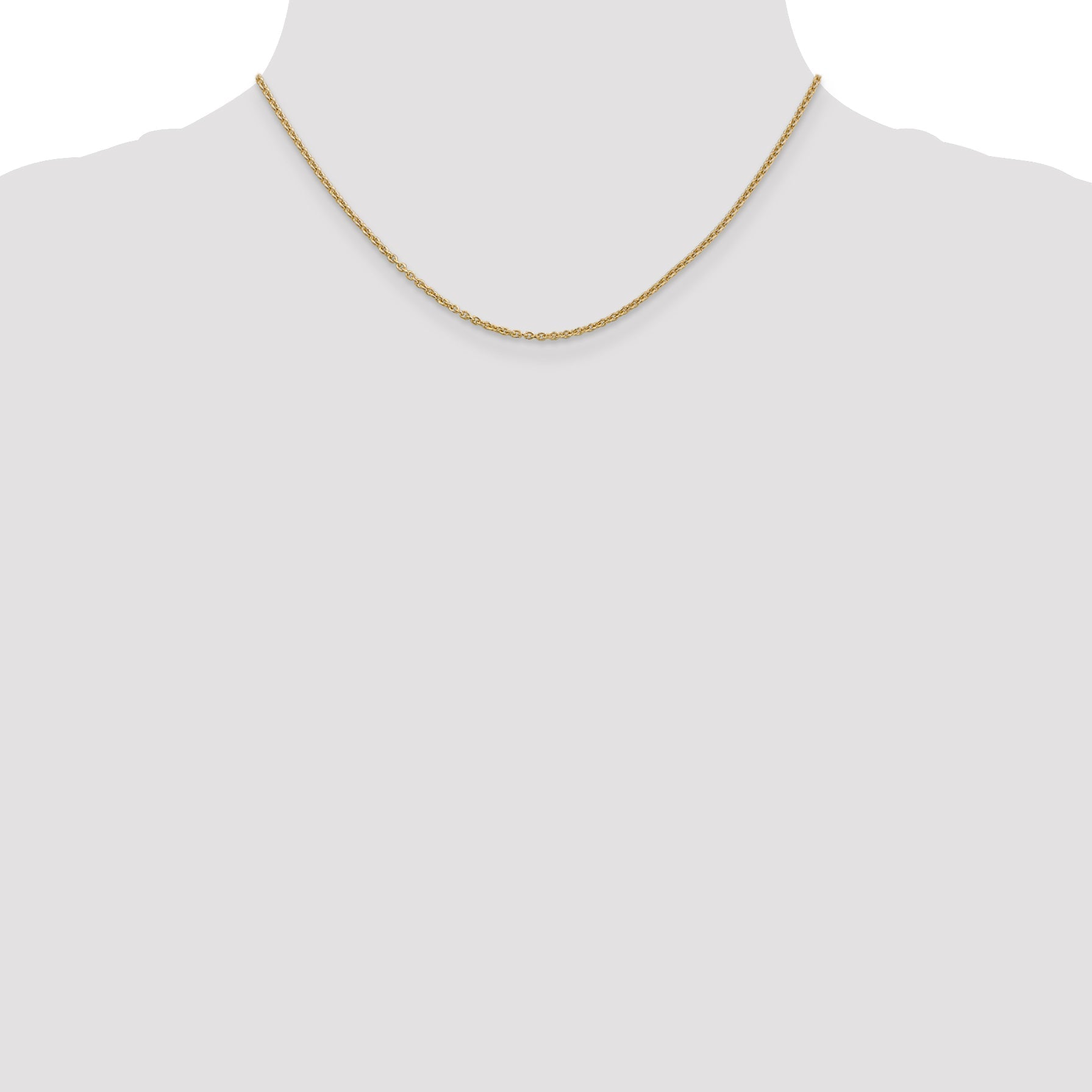 14K Yellow Gold 16 Inch 1.8mm Forzantine Cable With Lobster Clasp Chain Necklace