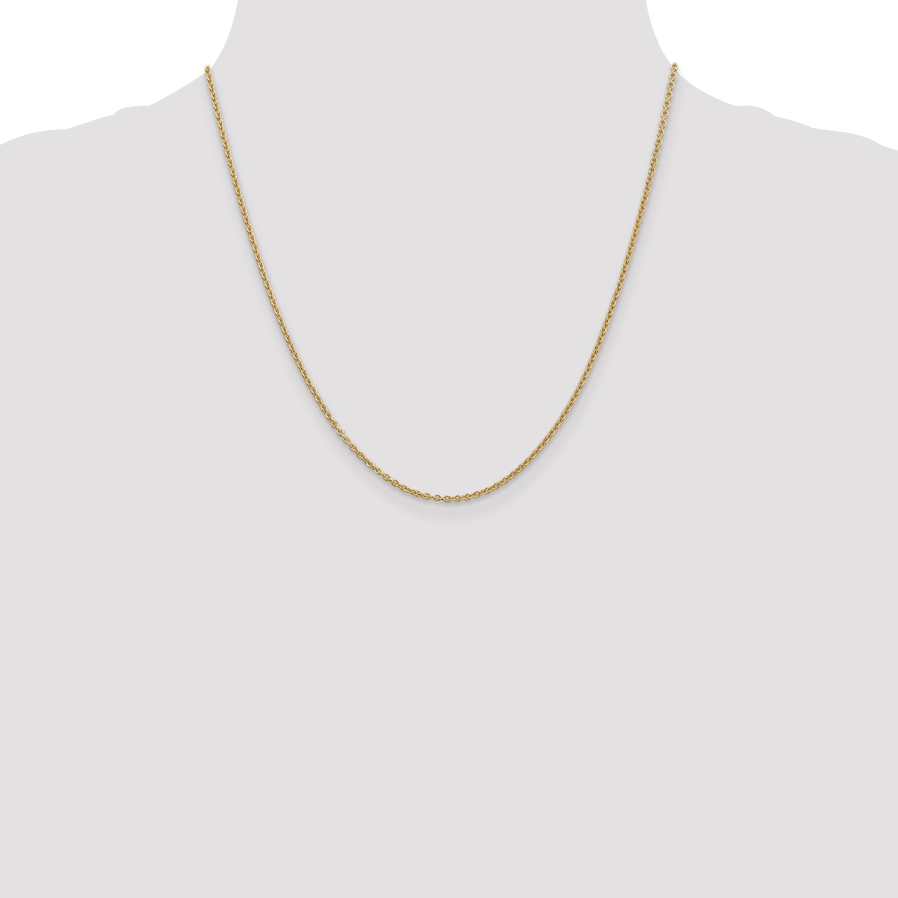 14K Yellow Gold 20 Inch 1.8mm Forzantine Cable With Lobster Clasp Chain Necklace
