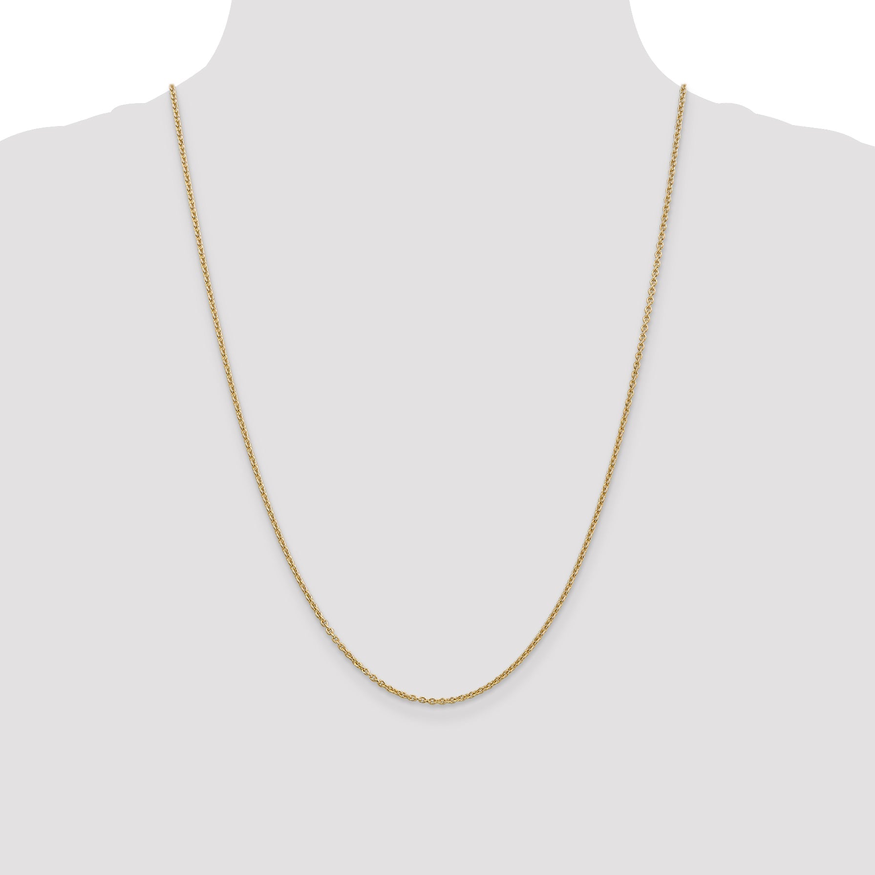 14K Yellow Gold 24 Inch 1.8mm Forzantine Cable With Lobster Clasp Chain Necklace