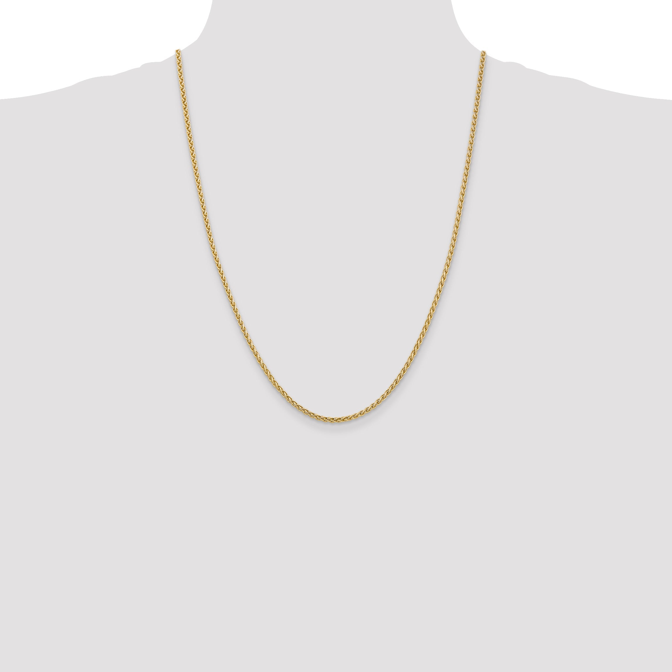 14K Yellow Gold 24 Inch 2.8mm Spiga With Lobster Clasp Chain Necklace