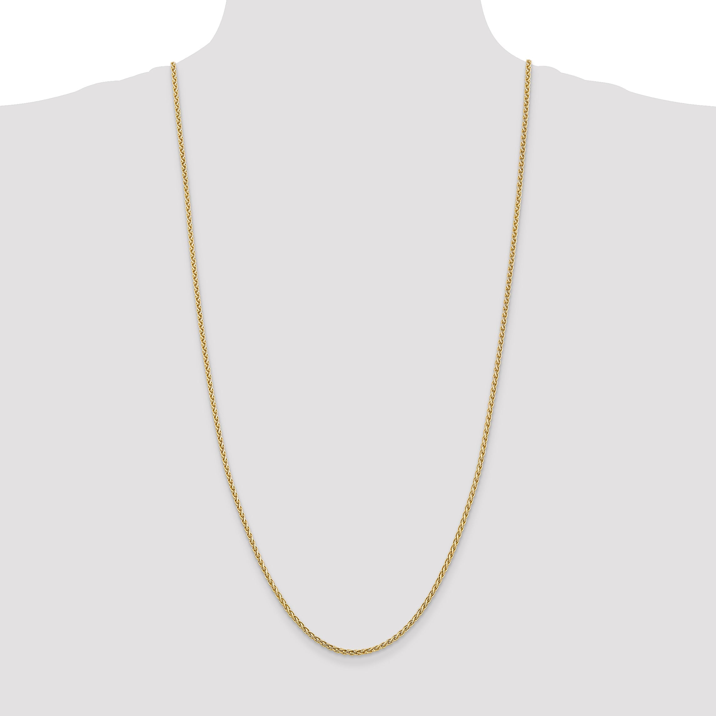 14K Yellow Gold 30 Inch 2.8mm Spiga With Lobster Clasp Chain Necklace