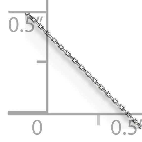 14K White Gold 14 Inch .75mm Cable With Spring Ring Clasp Pendant Chain Necklace