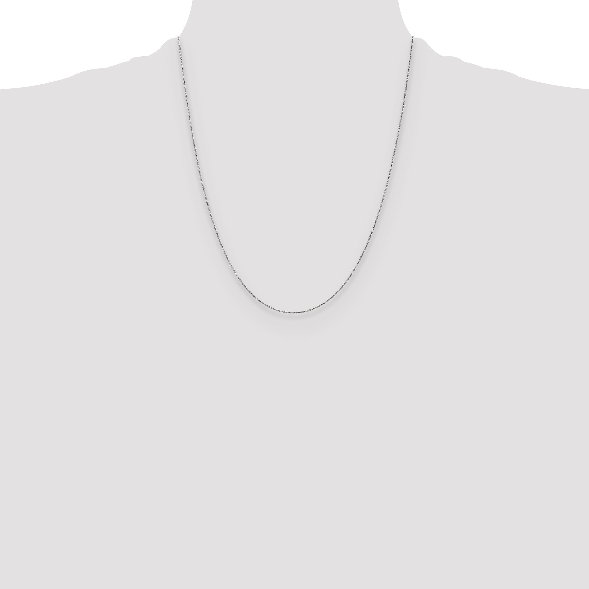 22 Inch 14K Wg .75mm Round Open Link Cable Chain Necklace