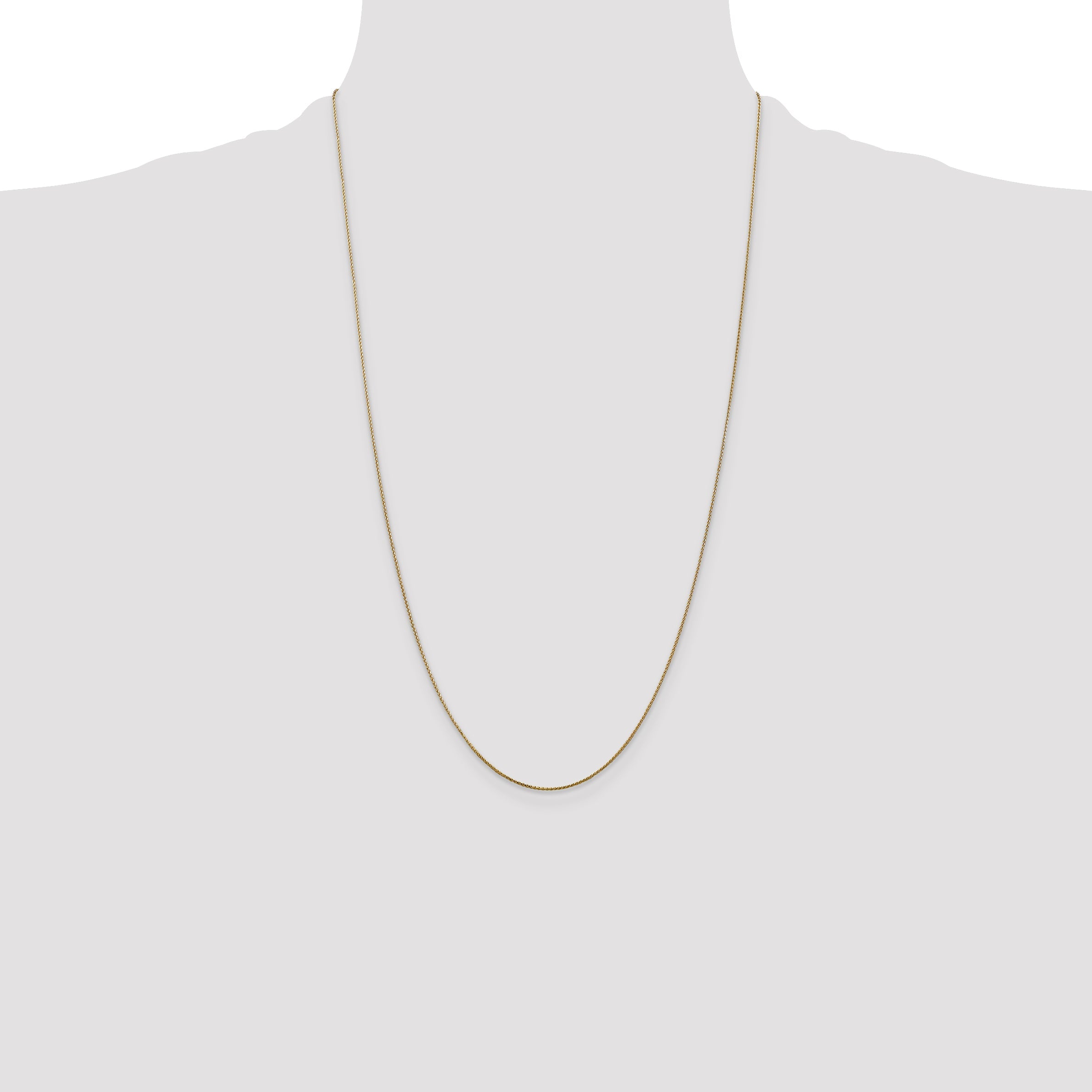 14K Yellow Gold 26 Inch .85mmdiamond-Cut Spiga With Lobster Clasp Chain Necklace
