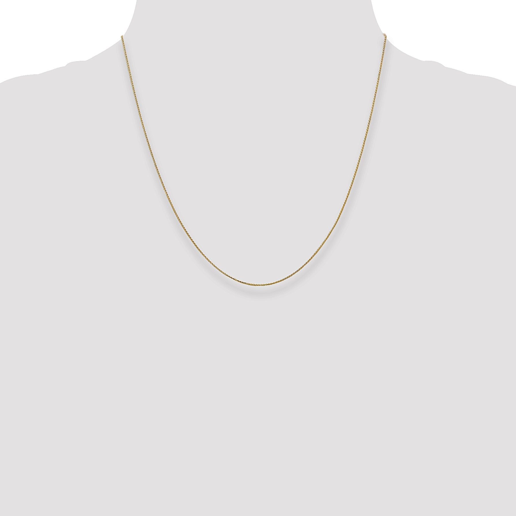 14K Yellow Gold 20 Inch .85mm Diamond-Cut Spiga With Spring Ring Clasp Chain Necklace