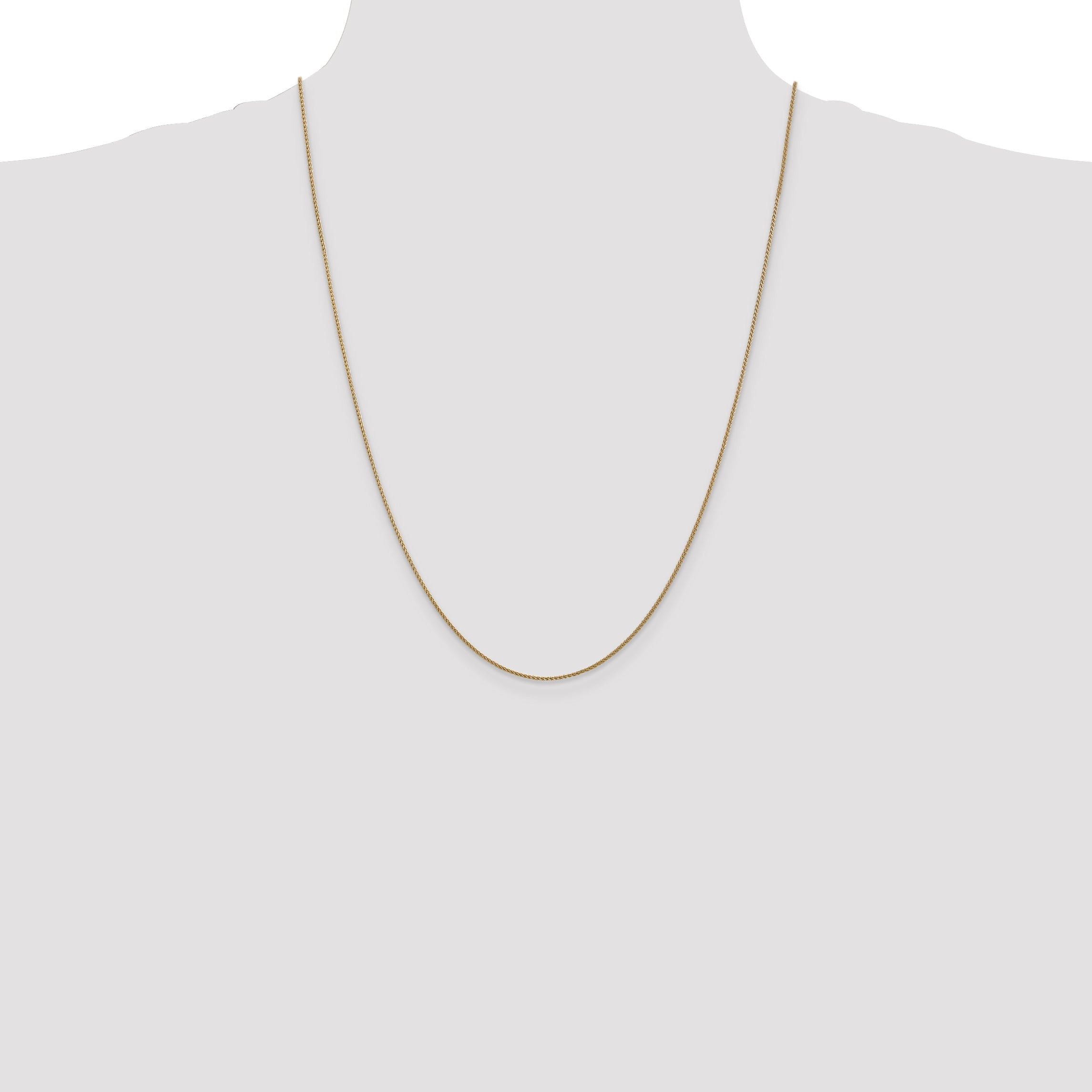 14K Yellow Gold 24 Inch 1.05mm Diamond-Cut Spiga With Lobster Clasp Chain Necklace