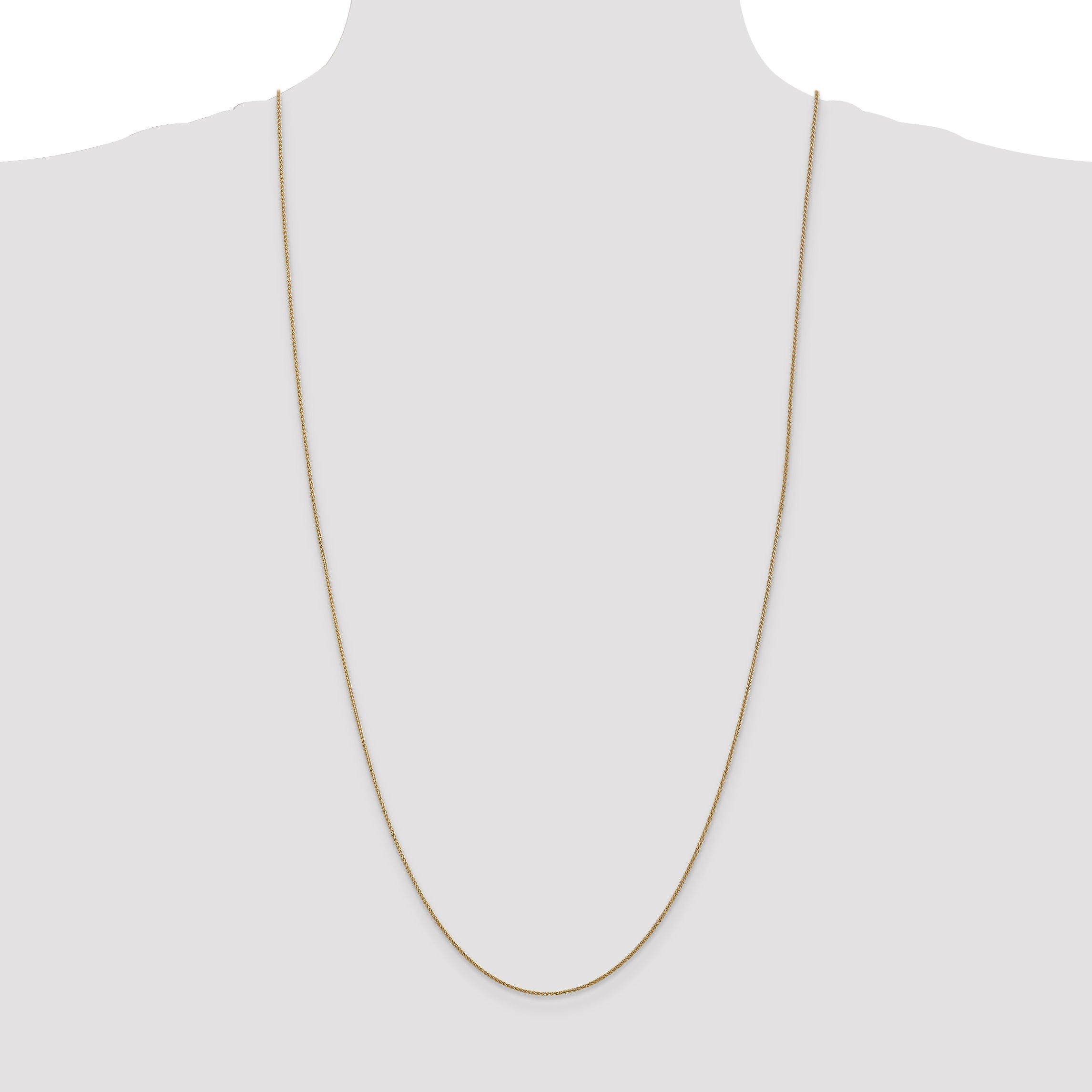 14K Yellow Gold 30 Inch 1.05mm Diamond-Cut Spiga With Lobster Clasp Chain Necklace