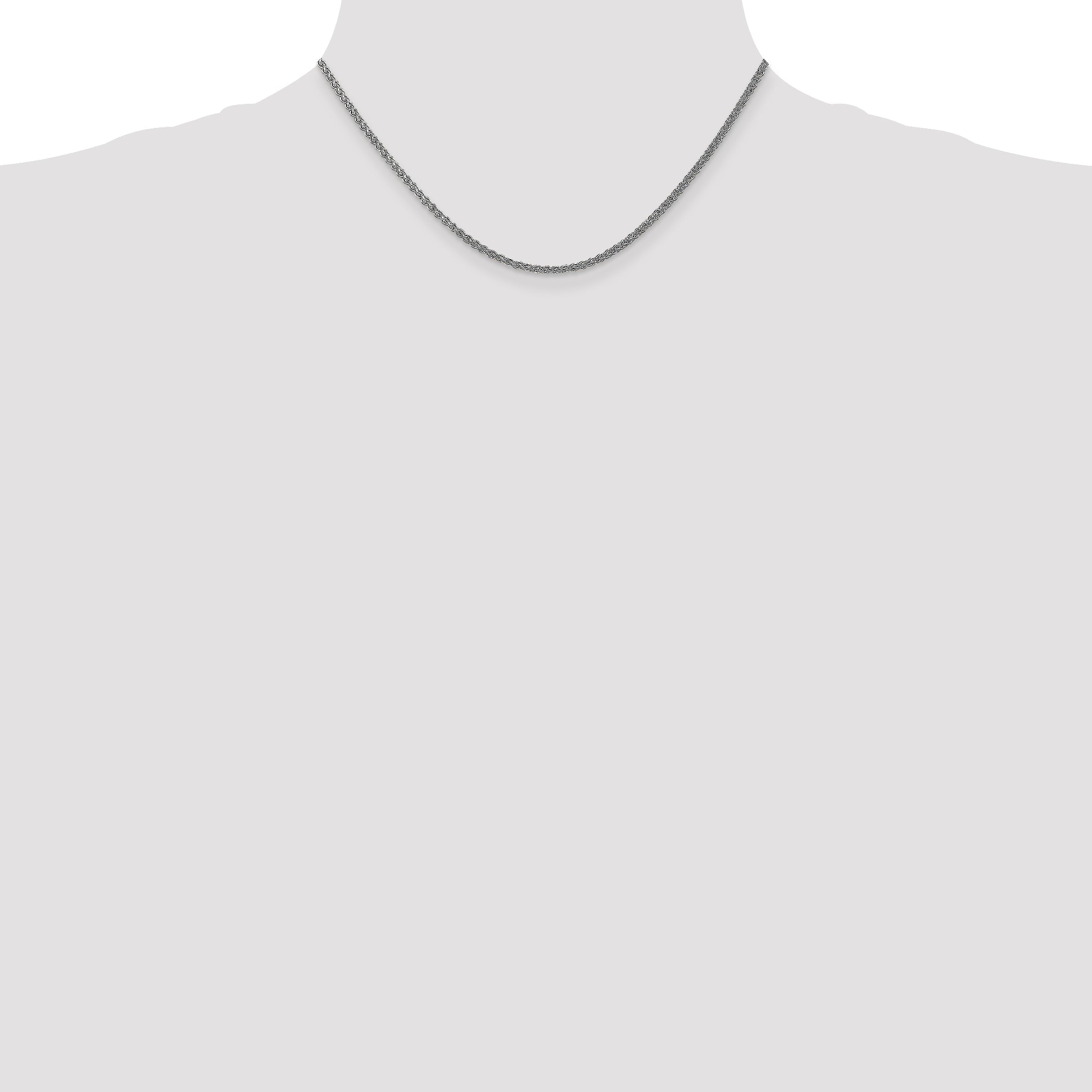 14K White Gold 16 Inch 1.05mm Spiga With Spring Ring Clasp Chain Necklace