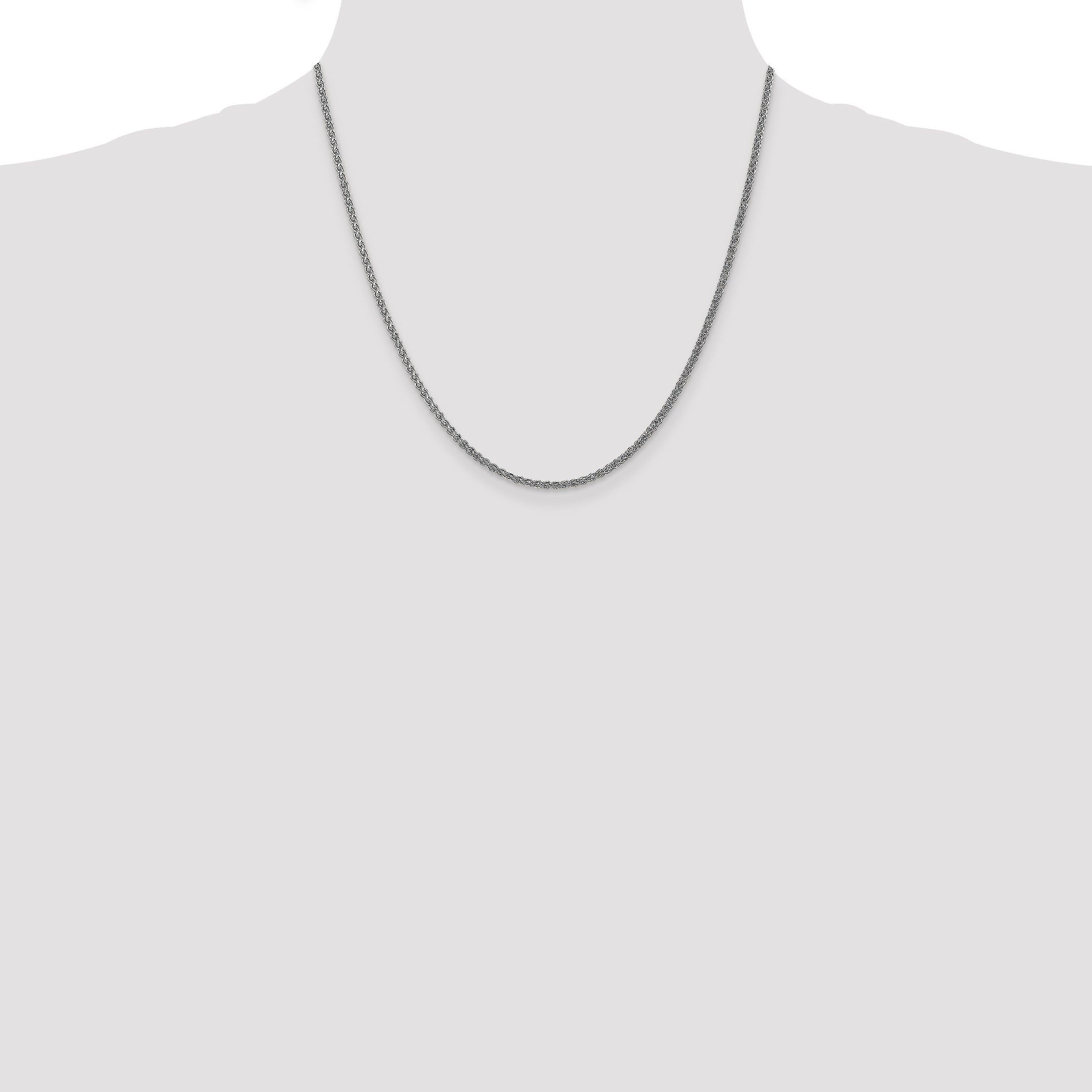 14K White Gold 20 Inch 1.05mm Spiga With Spring Ring Clasp Chain Necklace