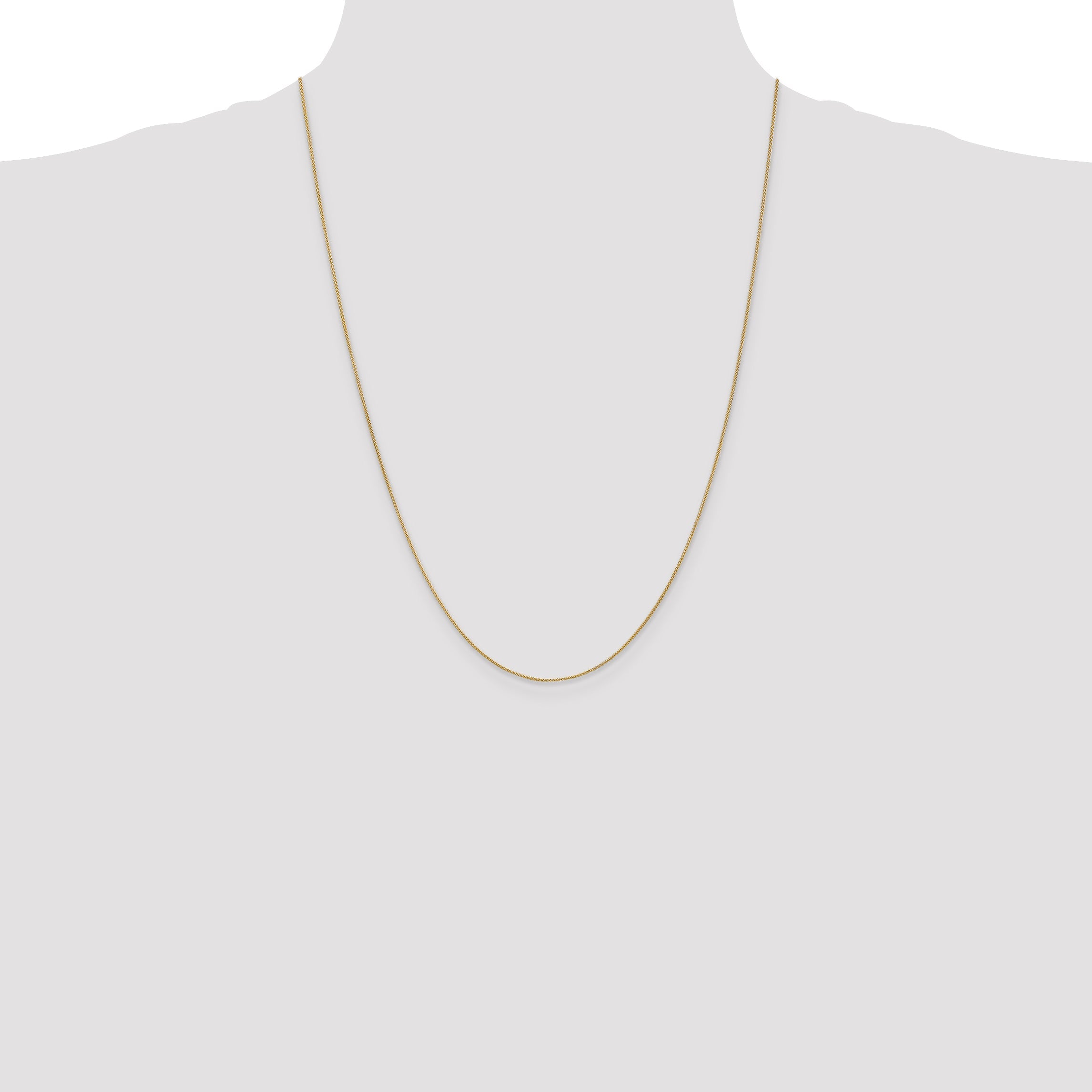14K Yellow Gold 24 Inch .85mm Spiga With Spring Ring Clasp Chain Necklace