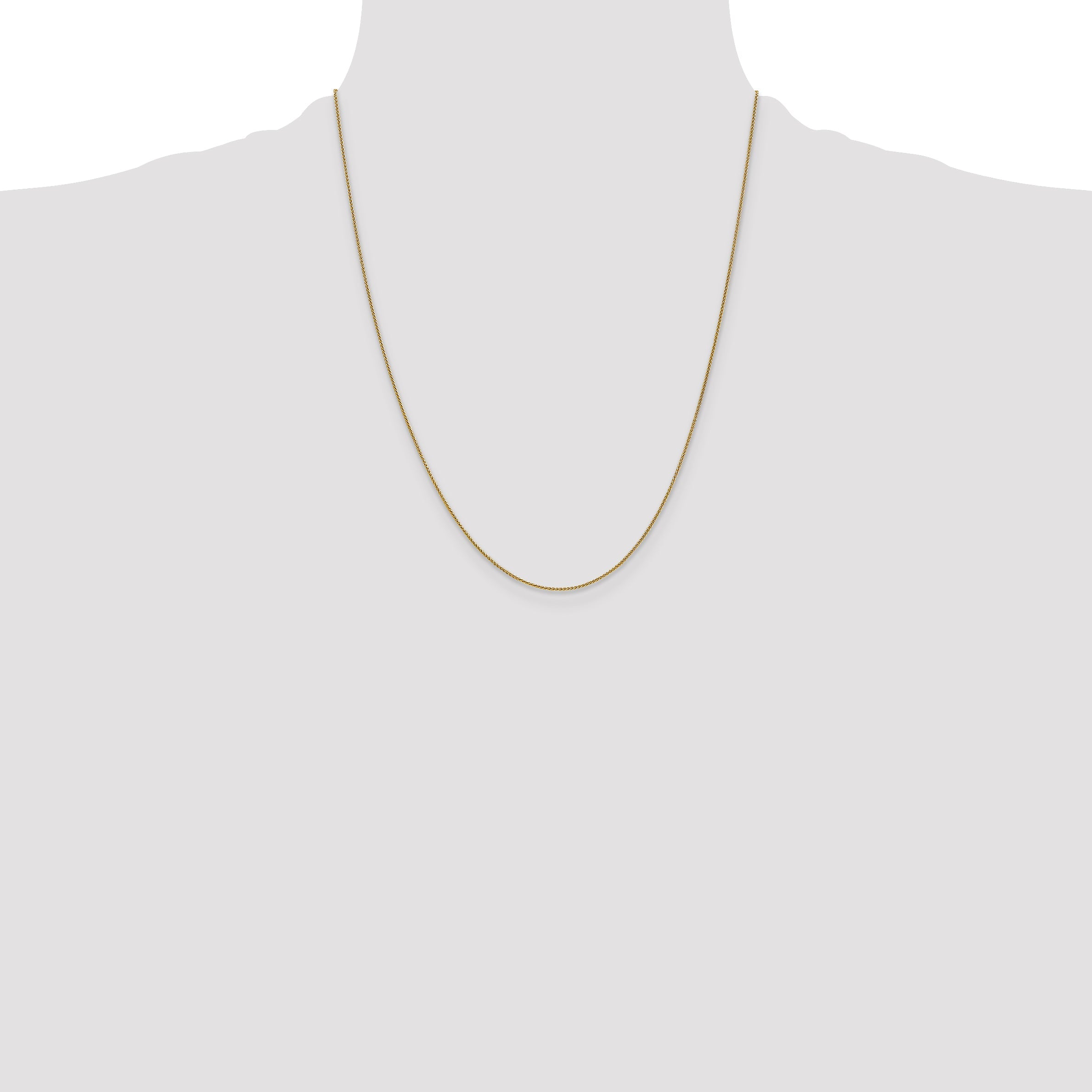 14K Yellow Gold 22 Inch .85mm Spiga With Lobster Clasp Chain Necklace