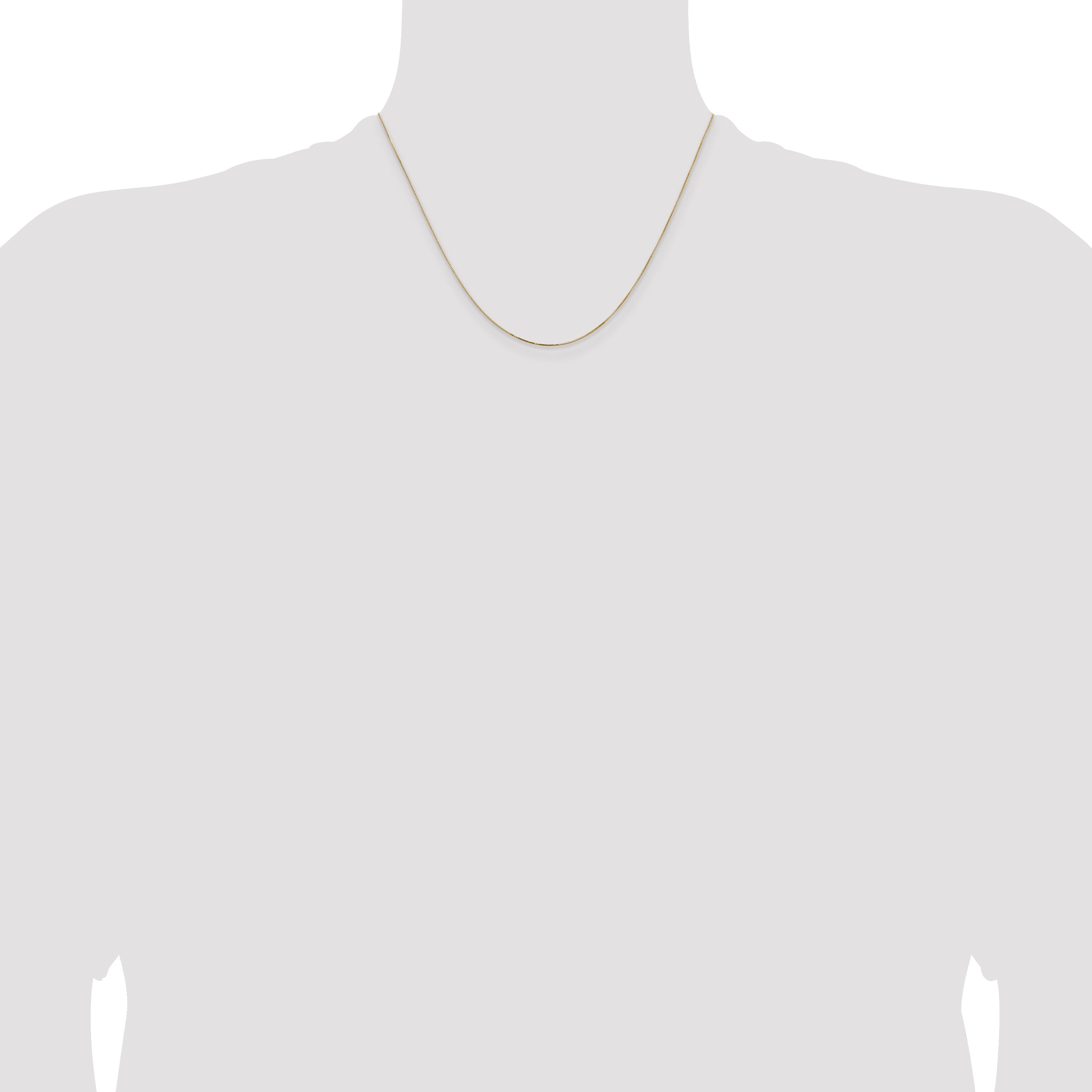 14K Yellow Gold 18 Inch .5mm Box With Lobster Clasp Chain Necklace