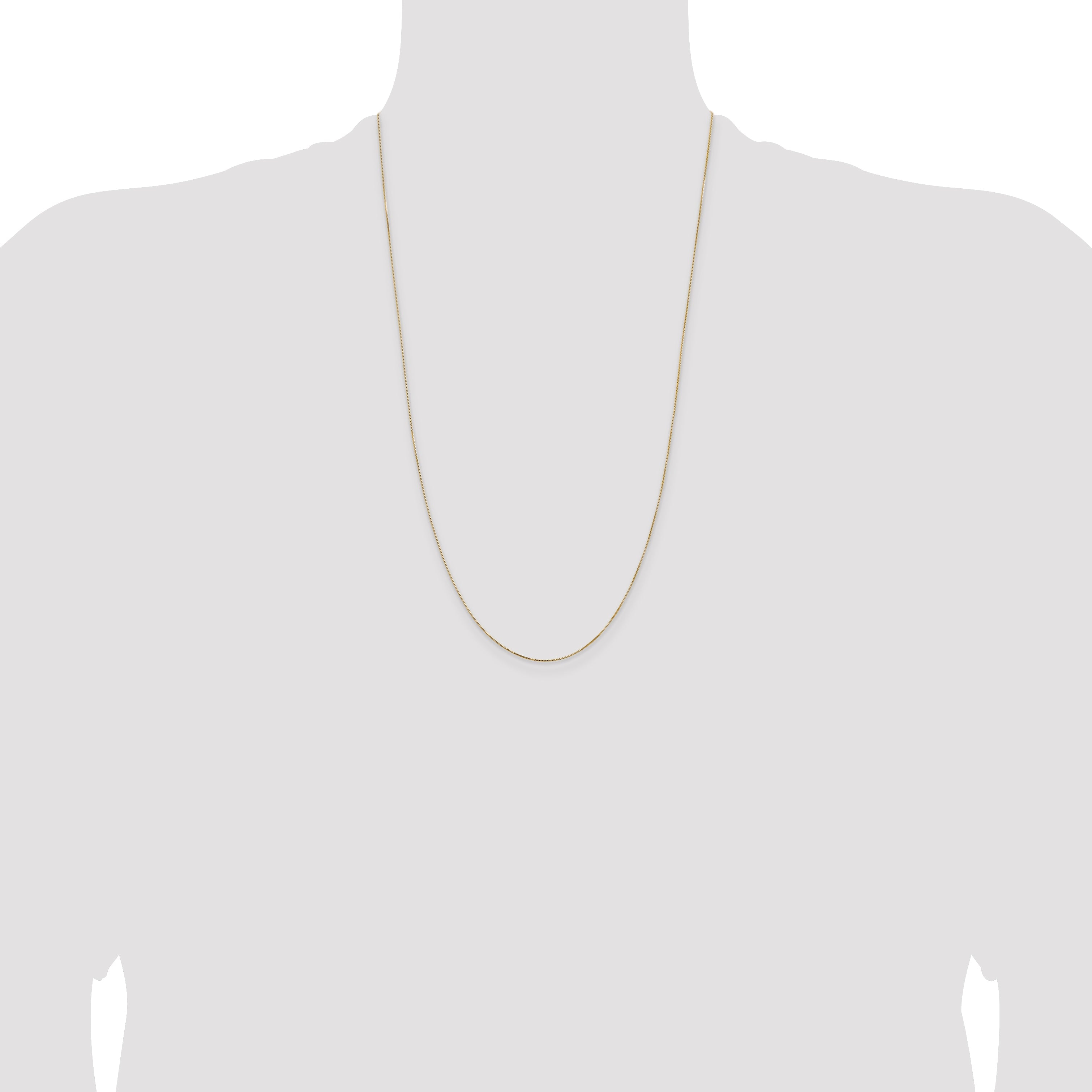 14K Yellow Gold 26 Inch .5mm Box With Lobster Clasp Chain Necklace