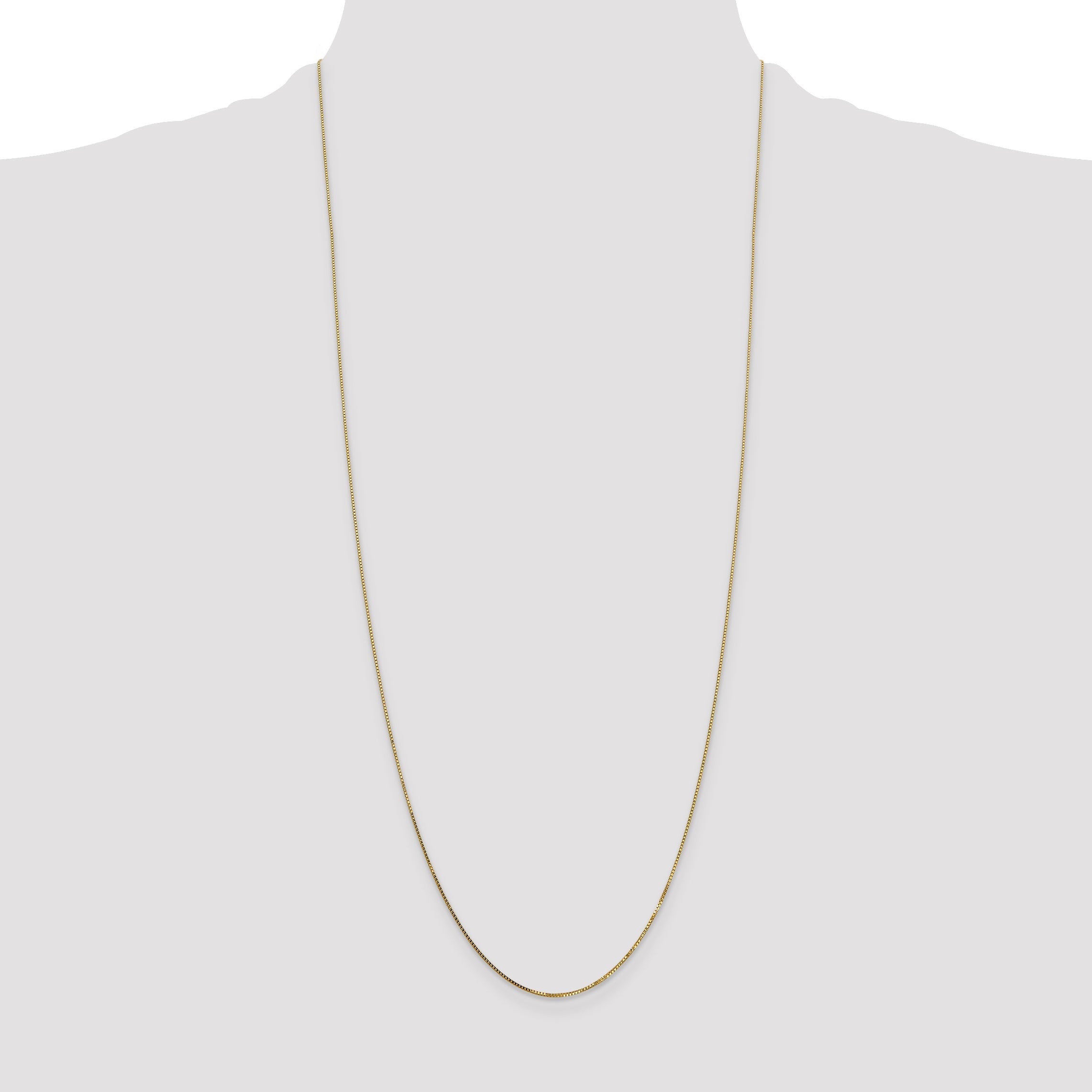 14K Yellow Gold 30 Inch .7mm Box With Spring Ring Clasp Chain Necklace