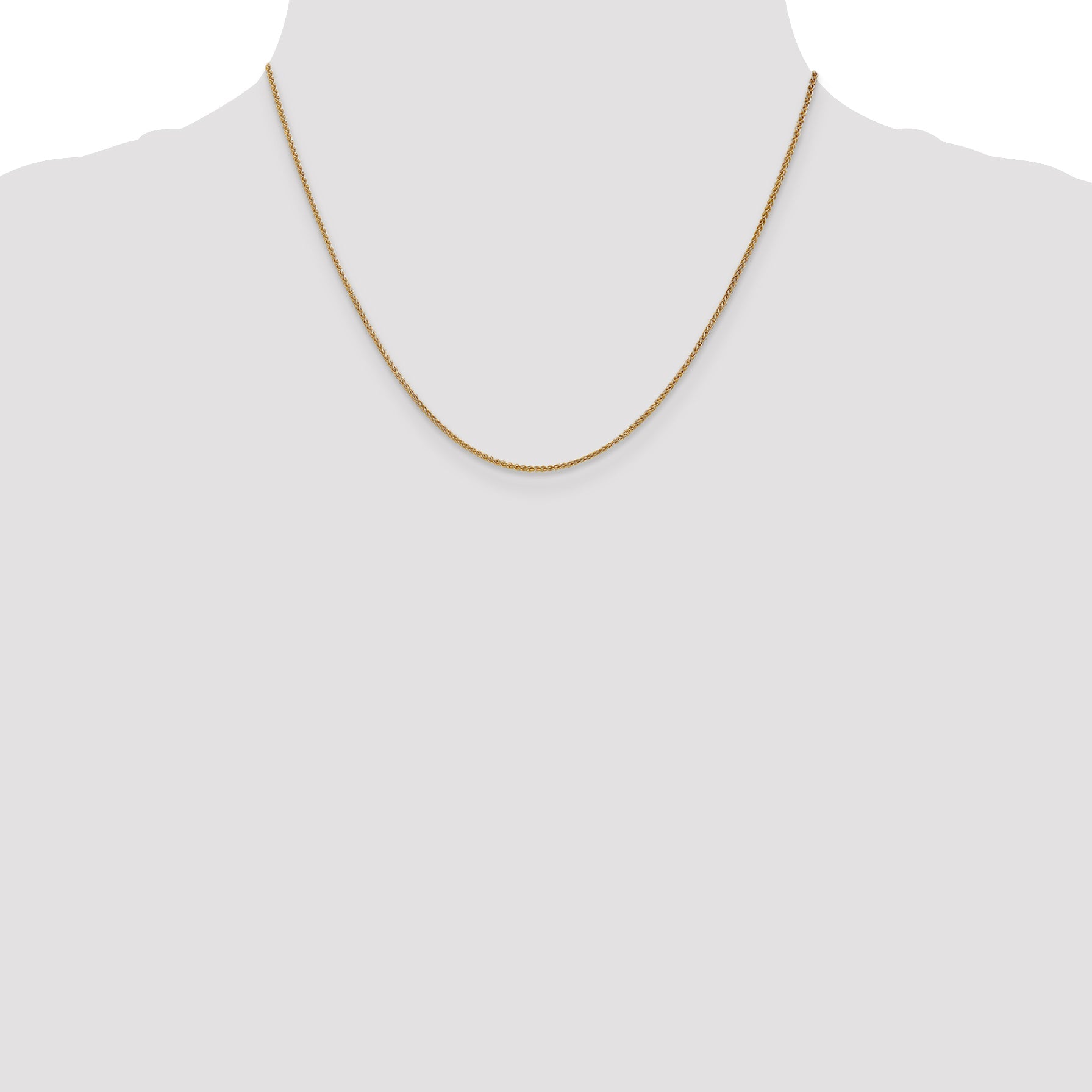 14K Yellow Gold 18 Inch 1.25mm Spiga With Lobster Clasp Chain Necklace