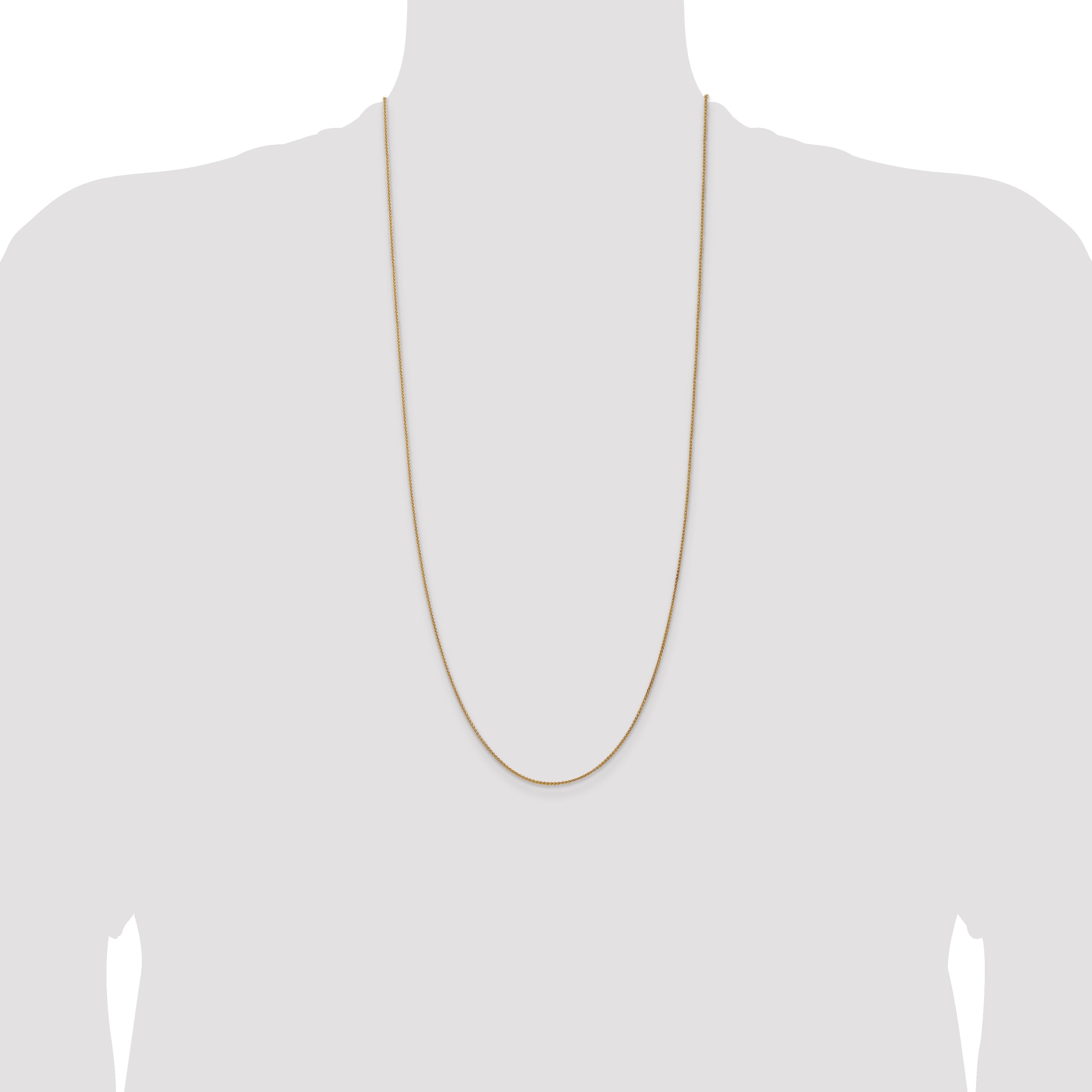 14K Yellow Gold 30 Inch 1.25mm Spiga With Lobster Clasp Chain Necklace
