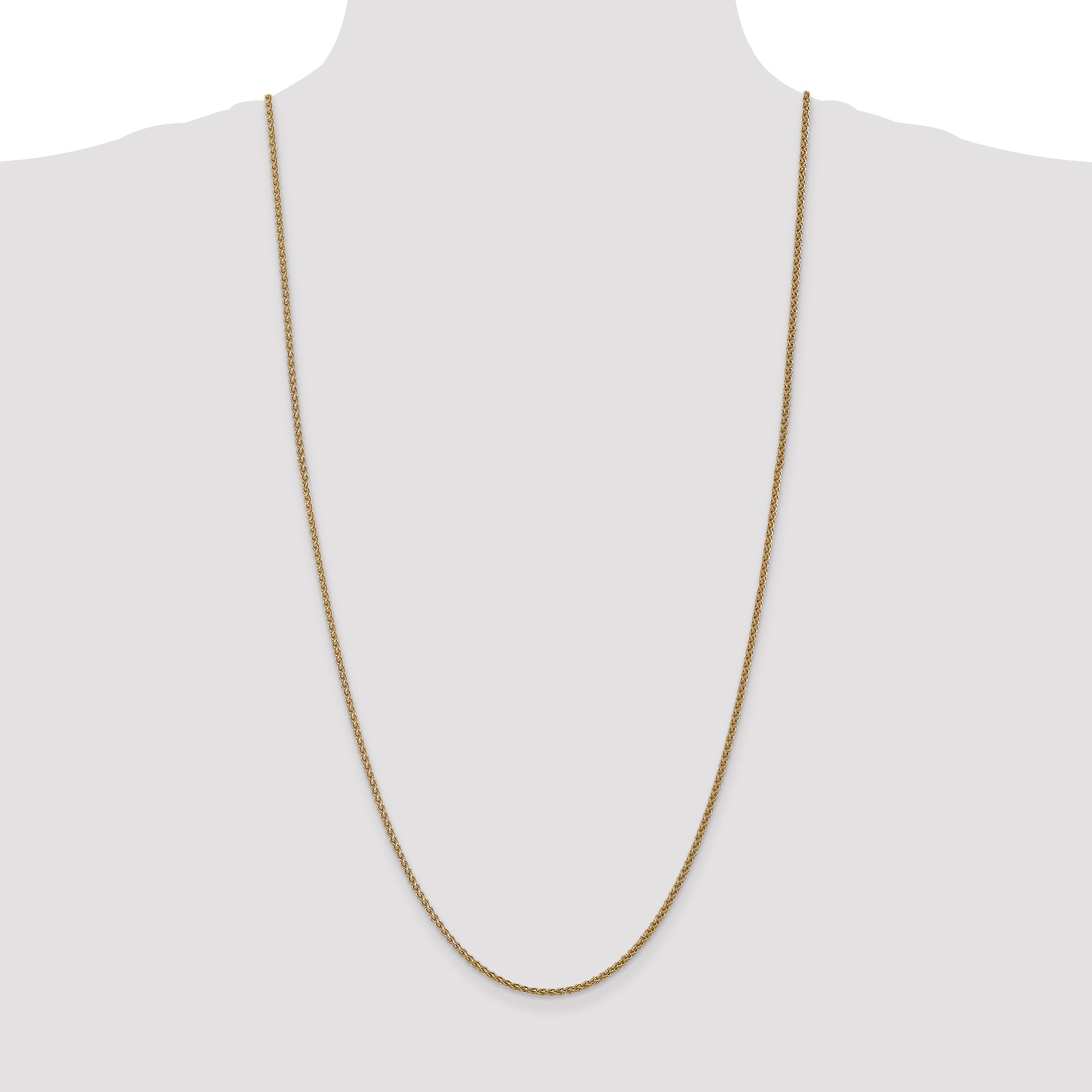 14K Yellow Gold 30 Inch 1.05mm Spiga With Spring Ring Clasp Chain Necklace
